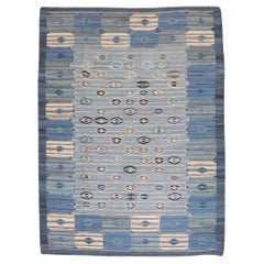 Collection Zabihi Kilim suédois bleu abstrait