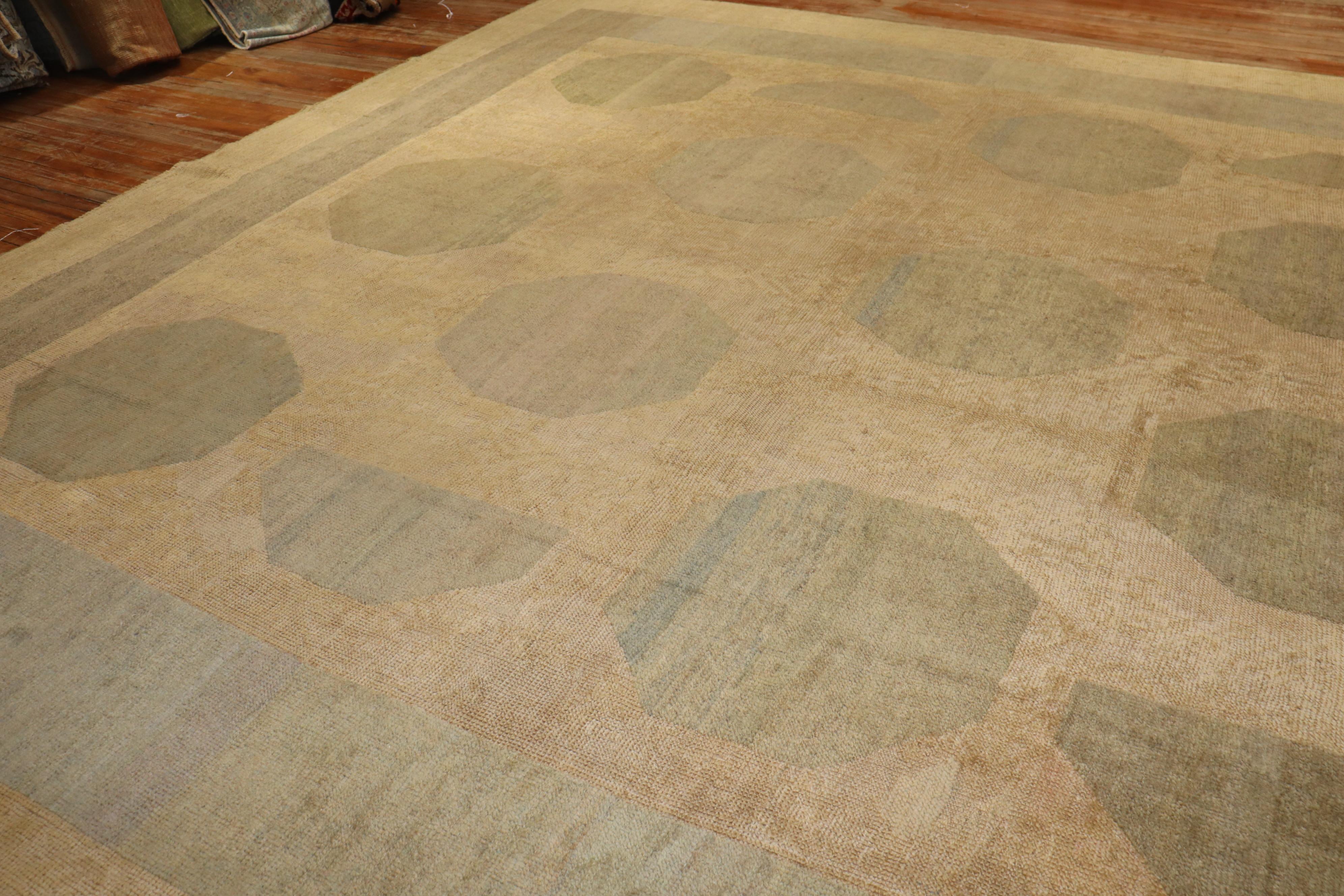 Tappeto Zabihi Collection Abstract Large Square Antique Turkish Oushak in vendita 10