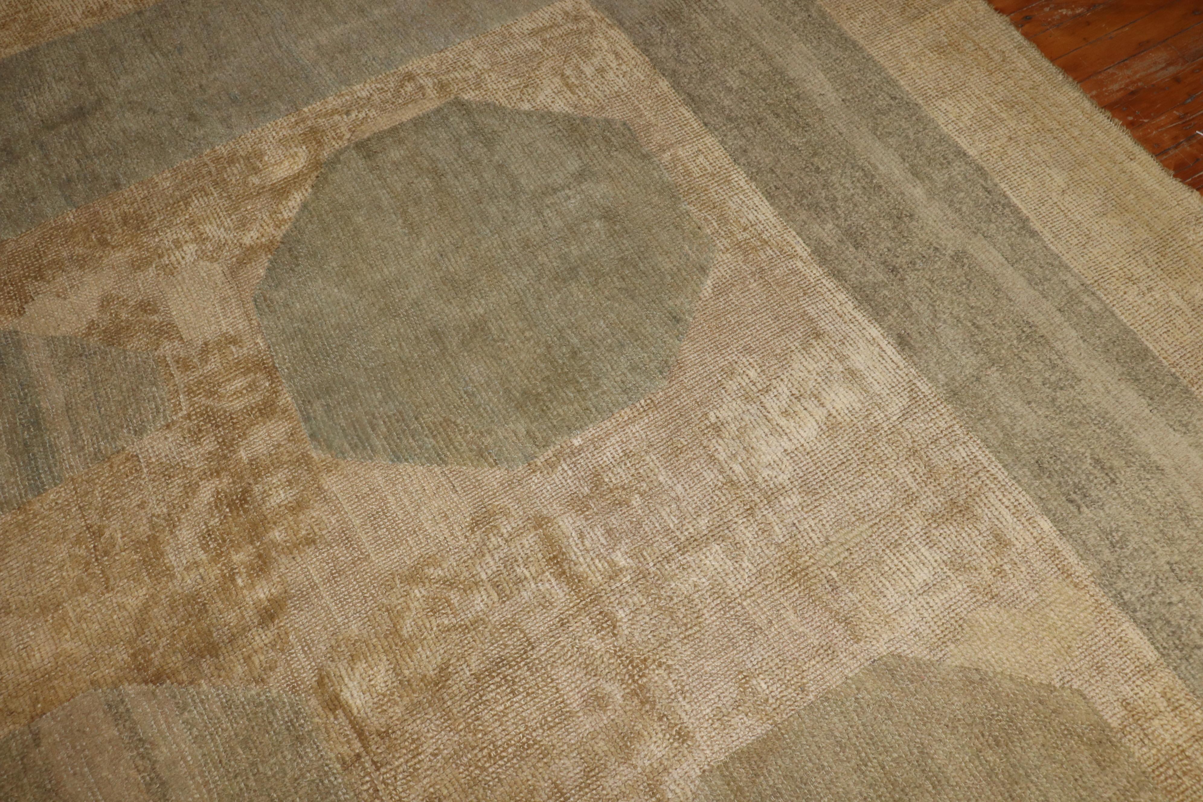 Tappeto Zabihi Collection Abstract Large Square Antique Turkish Oushak in vendita 11