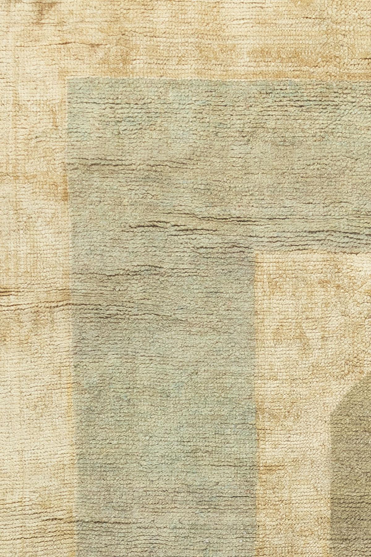 Abstrakter, großer, quadratischer, antiker, türkischer Oushak-Teppich der Zabihi-Kollektion (Moderne der Mitte des Jahrhunderts) im Angebot