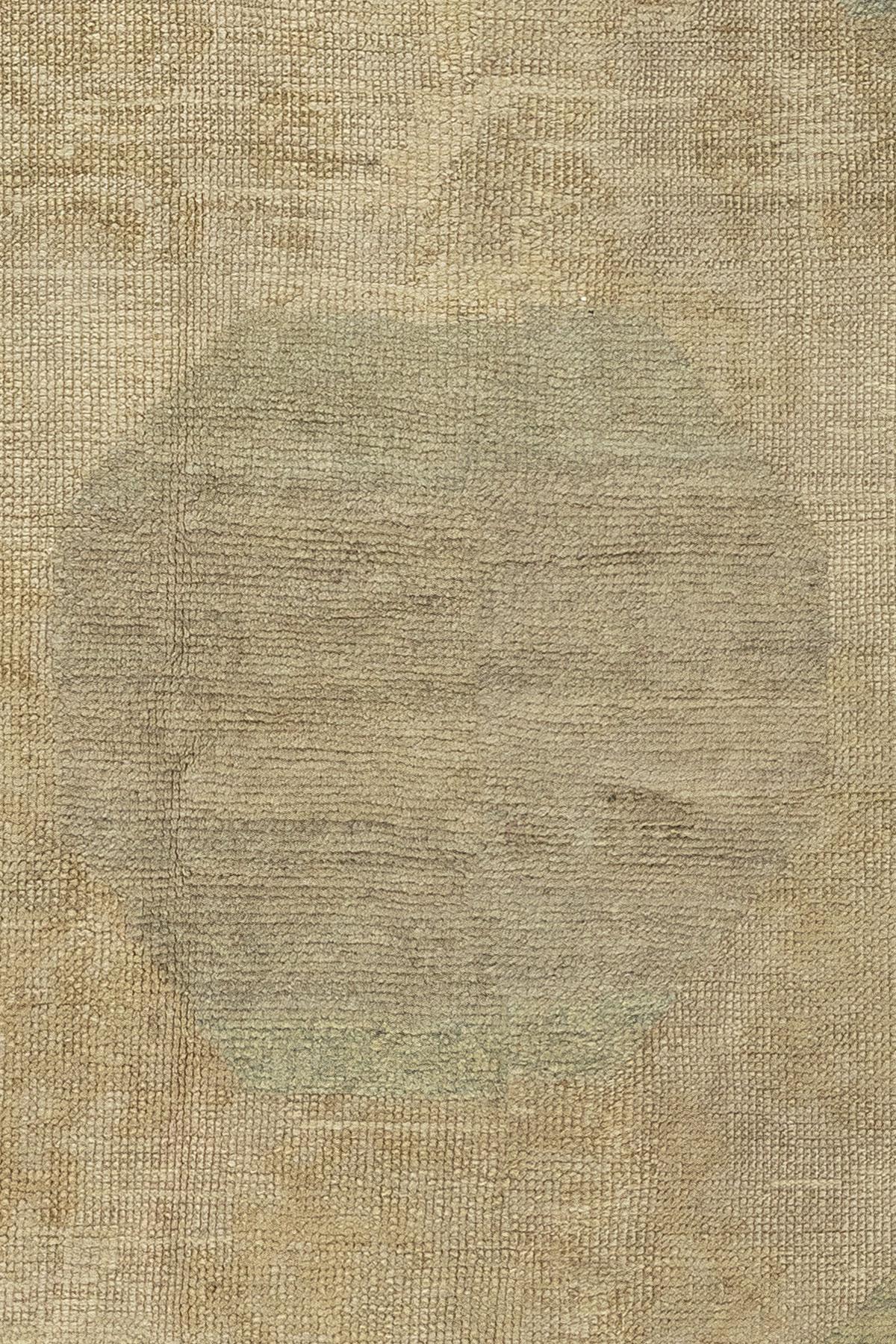 Abstrakter, großer, quadratischer, antiker, türkischer Oushak-Teppich der Zabihi-Kollektion (Handgeknüpft) im Angebot