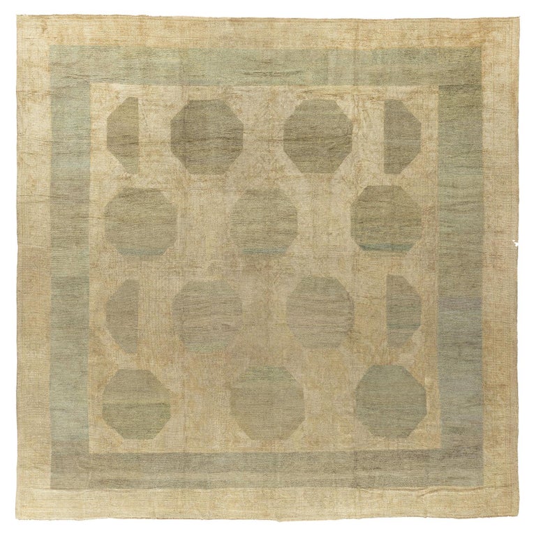 Turkish Abstract Rugs Zabihi Collection Abstract Large Square Antique Turkish Oushak Rug For ...