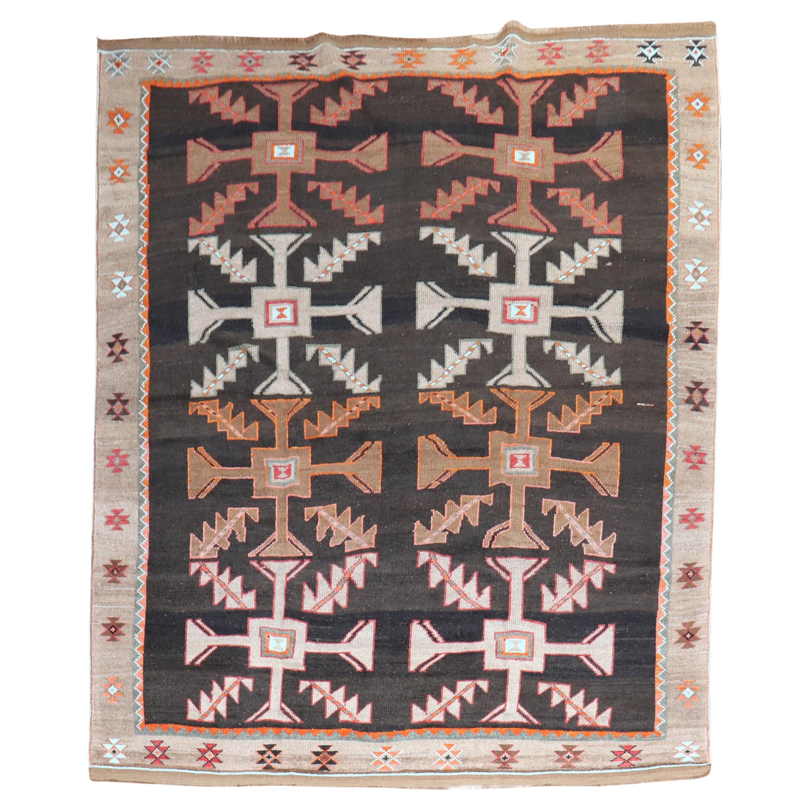 Zabihi Rug Collection Abstract Primitive Turkish Kars Carpet