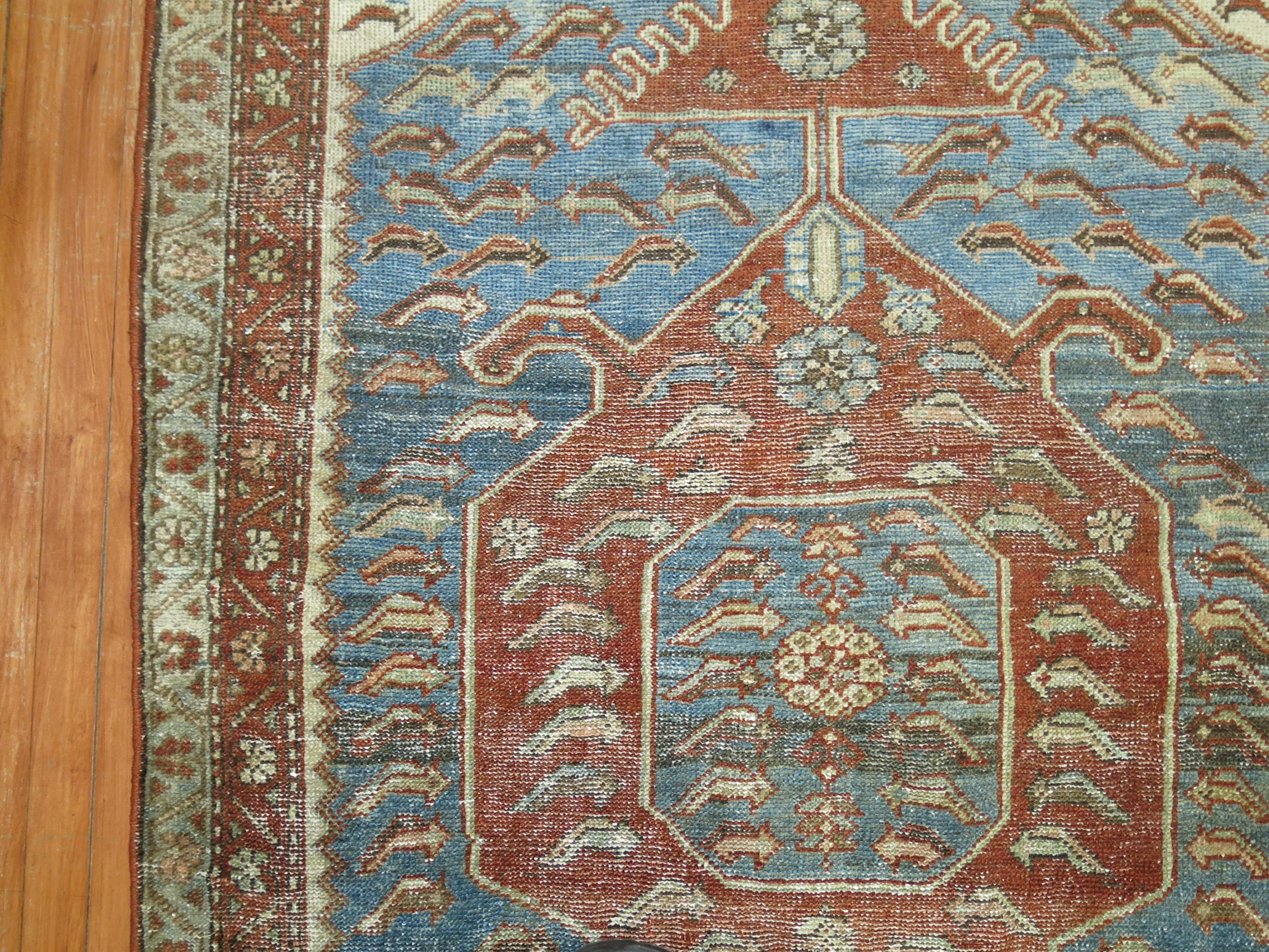 Persischer Malayer-Teppich der Zabihi-Kollektion mit Akzent (Rustikal) im Angebot