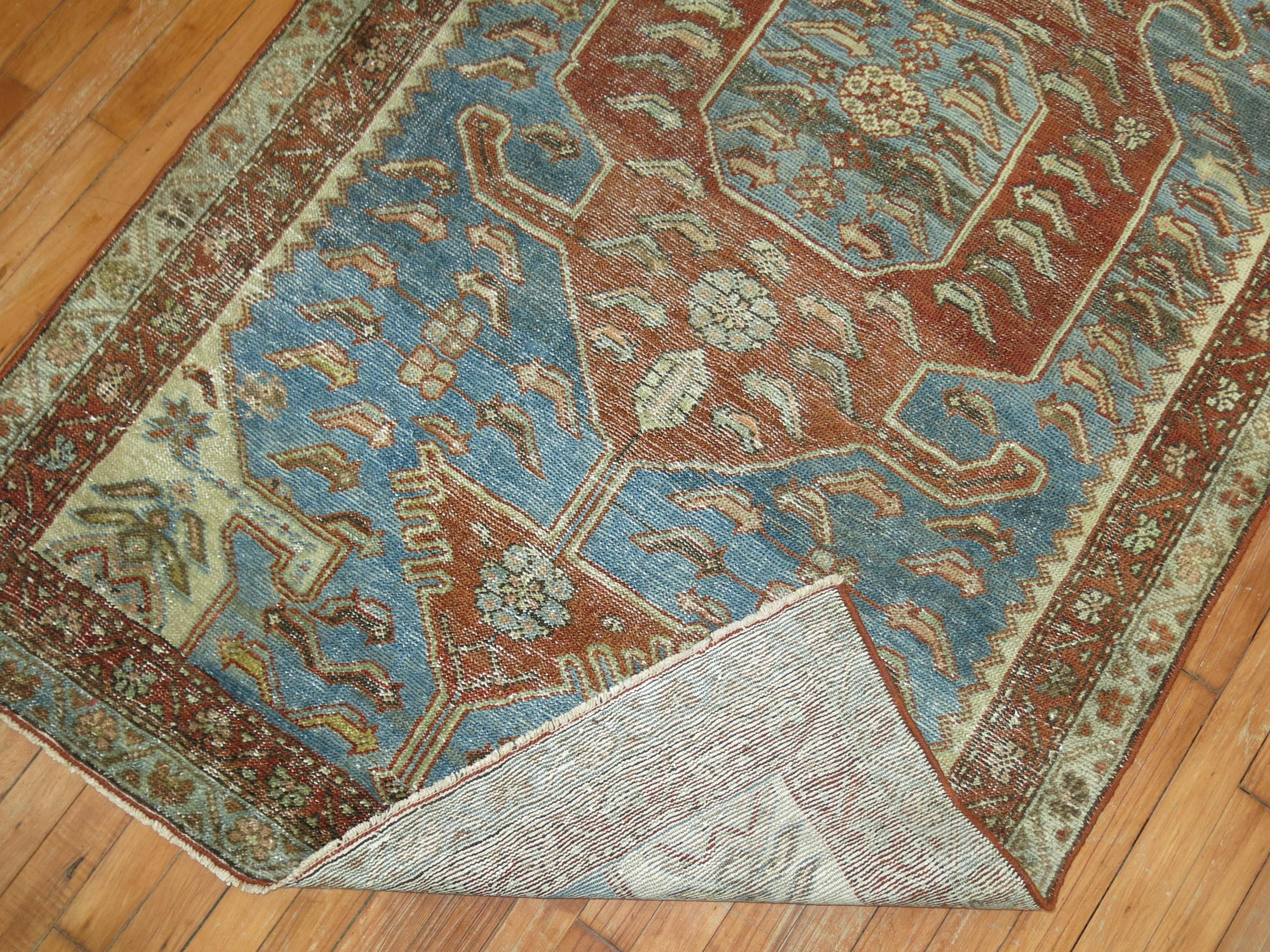 Hand-Knotted Zabihi Collection Accent Persian Malayer Rug For Sale