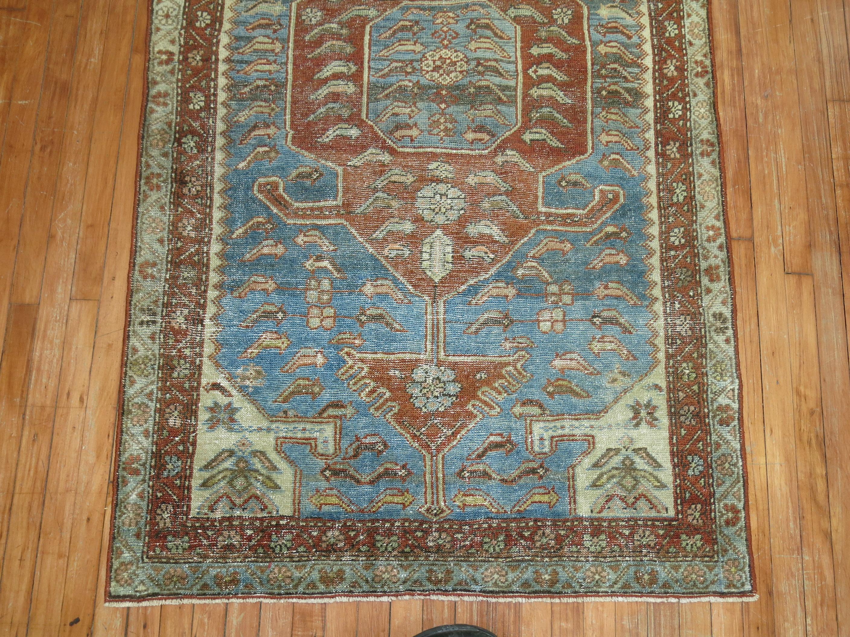 Zabihi Collection Accent Persian Malayer Rug In Good Condition For Sale In New York, NY