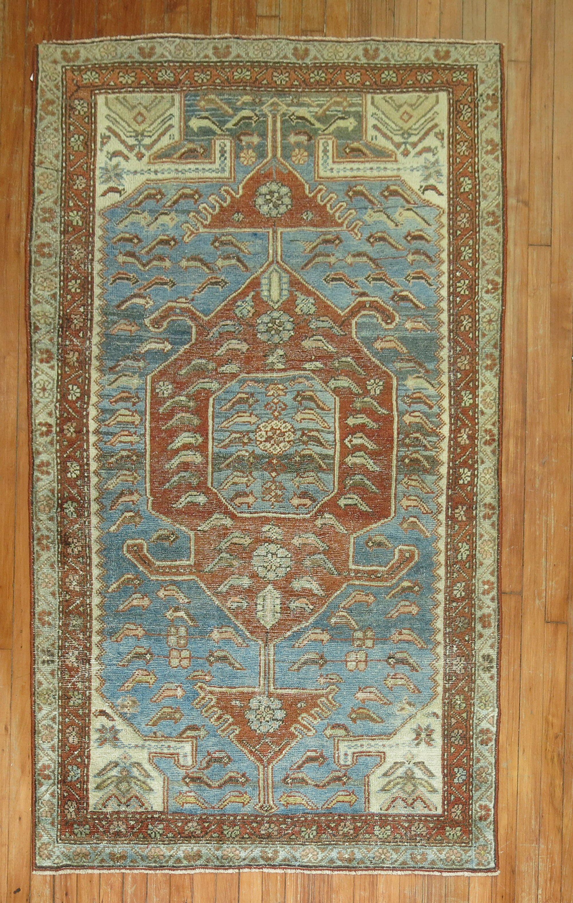 Wool Zabihi Collection Accent Persian Malayer Rug For Sale