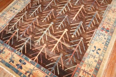 Zabihi Collection AM Contemporary – Moderner quadratischer Teppich im afghanischen Bakshaish-Stil mit Baummotiv