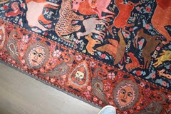 Zabihi Collection Afghan Crazy Animal Motif Pictorial Rug