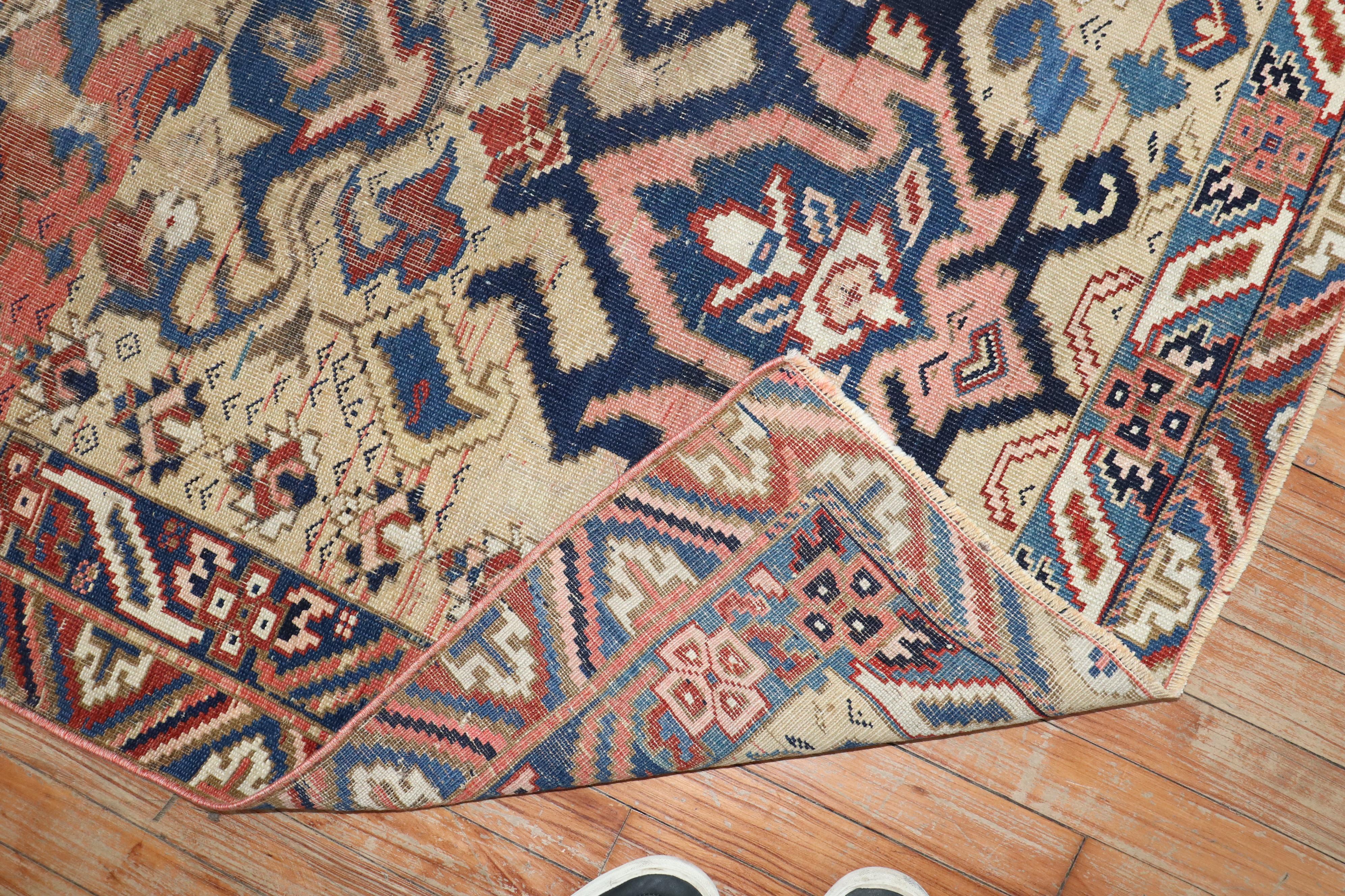 Hand-Knotted Zabihi Collection Alpine Kuba Caucasian Rug For Sale