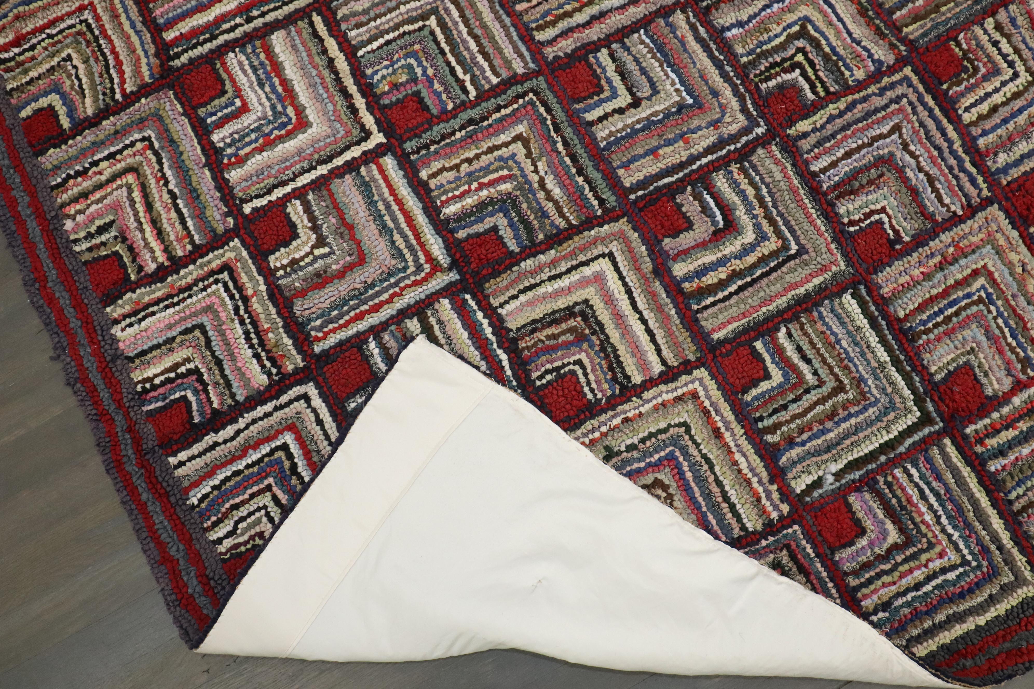 20th Century Zabihi Collection American Hooked Accent Rug For Sale