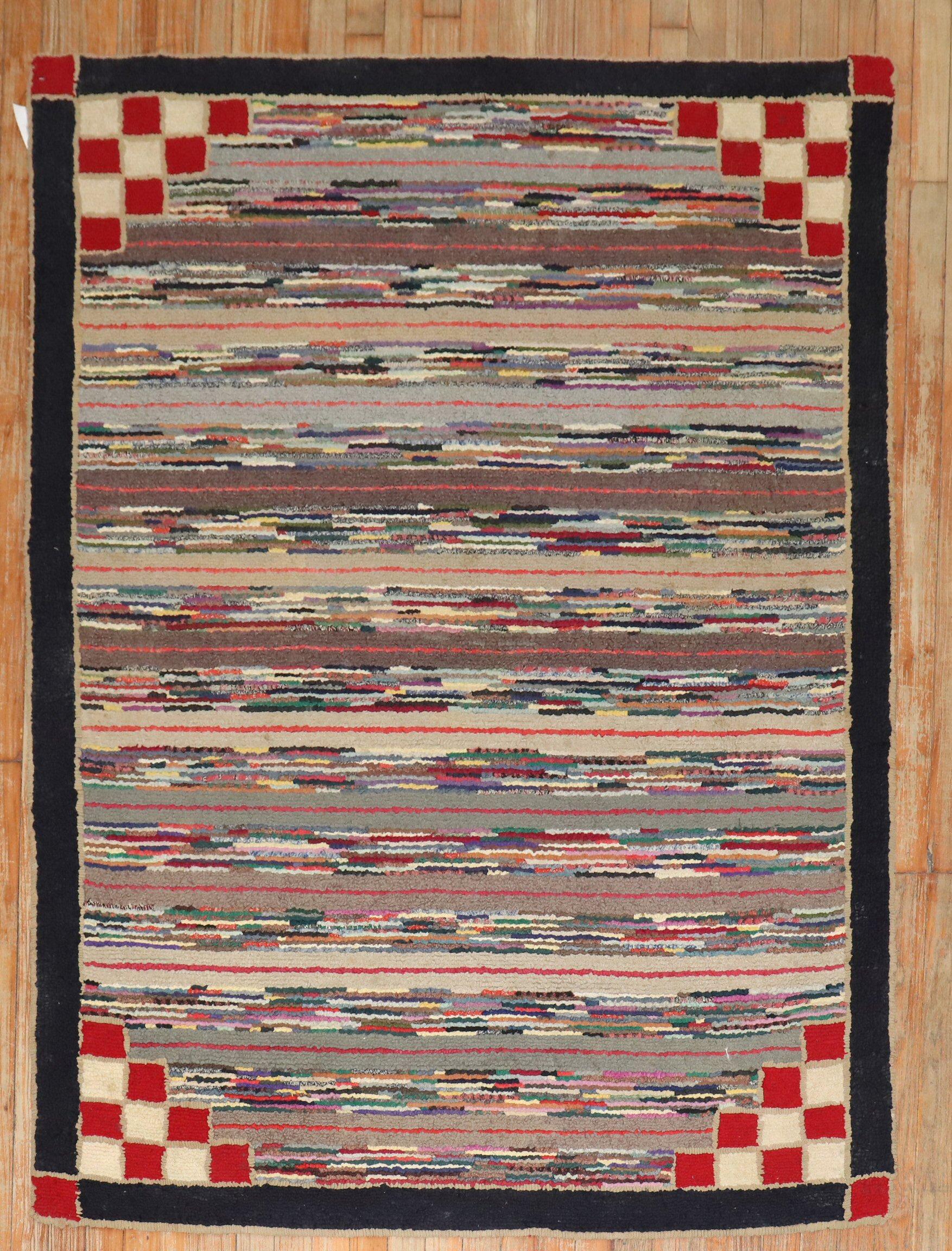 Description
An American hooked accent-size rug from the 2nd quarter of the 20th century

Details
rug no.	j3607
size	4' 4