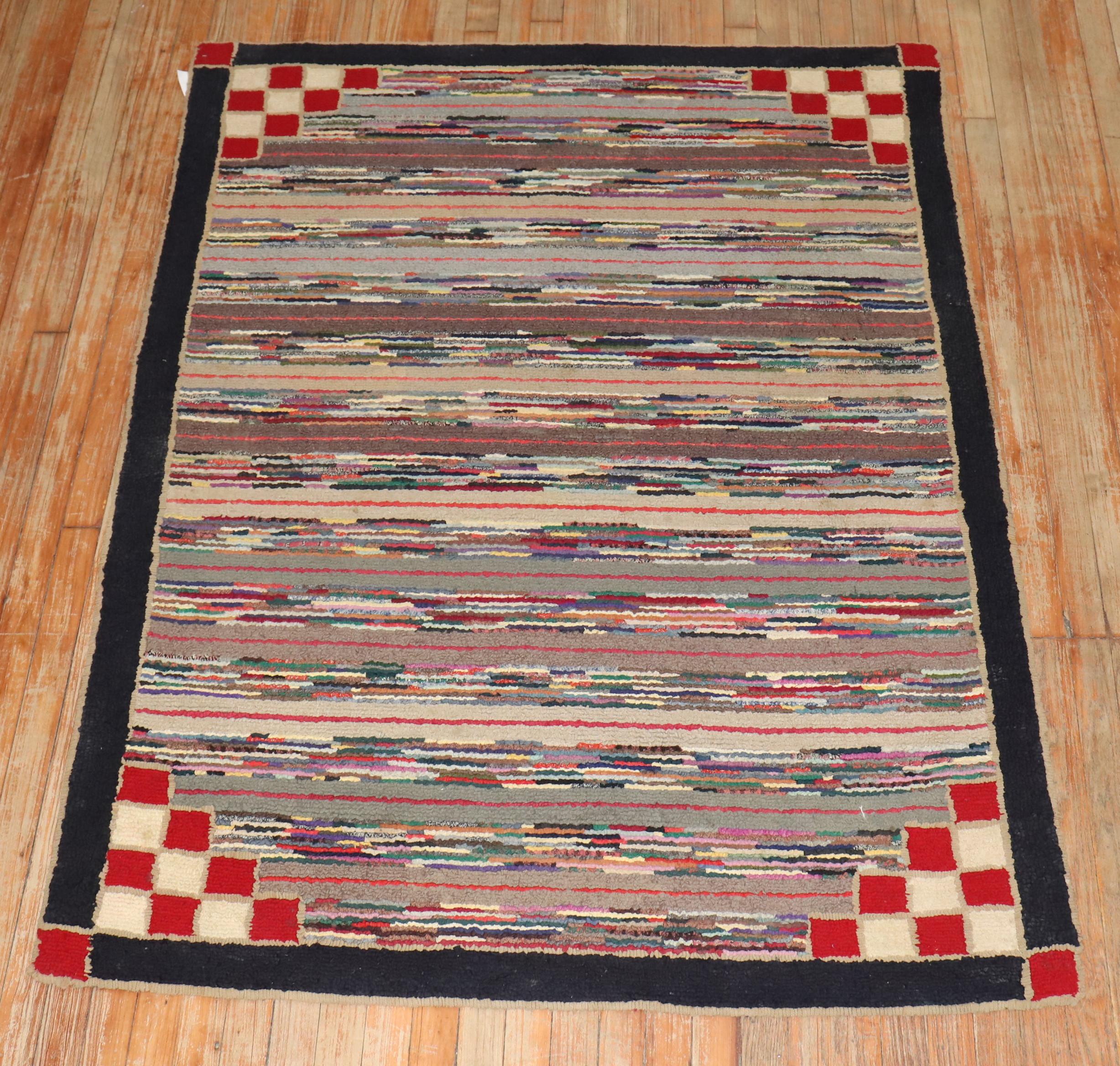 Zabihi Collection American Hooked Accent Size Rug For Sale 1