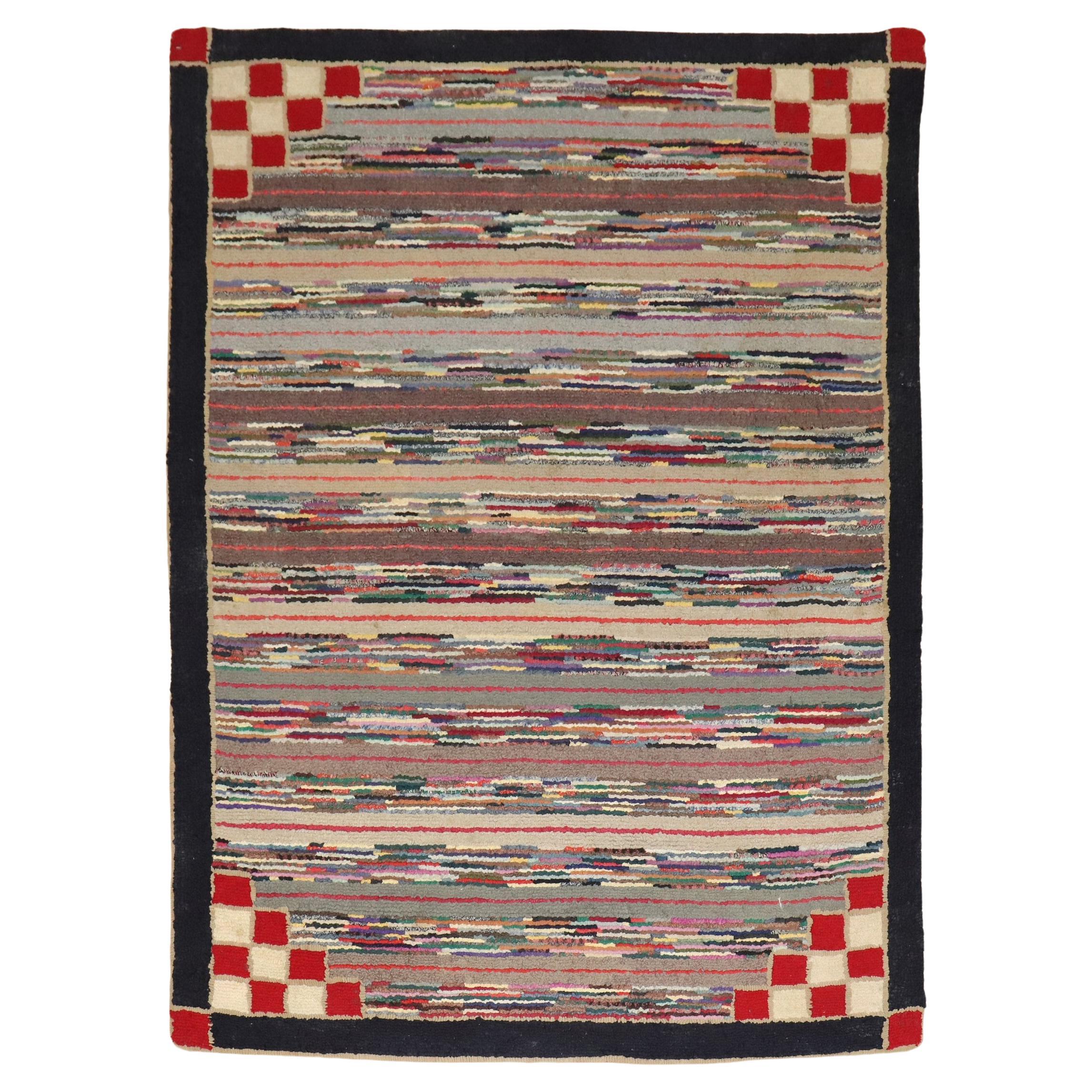 Zabihi Collection American Hooked Accent Size Rug For Sale