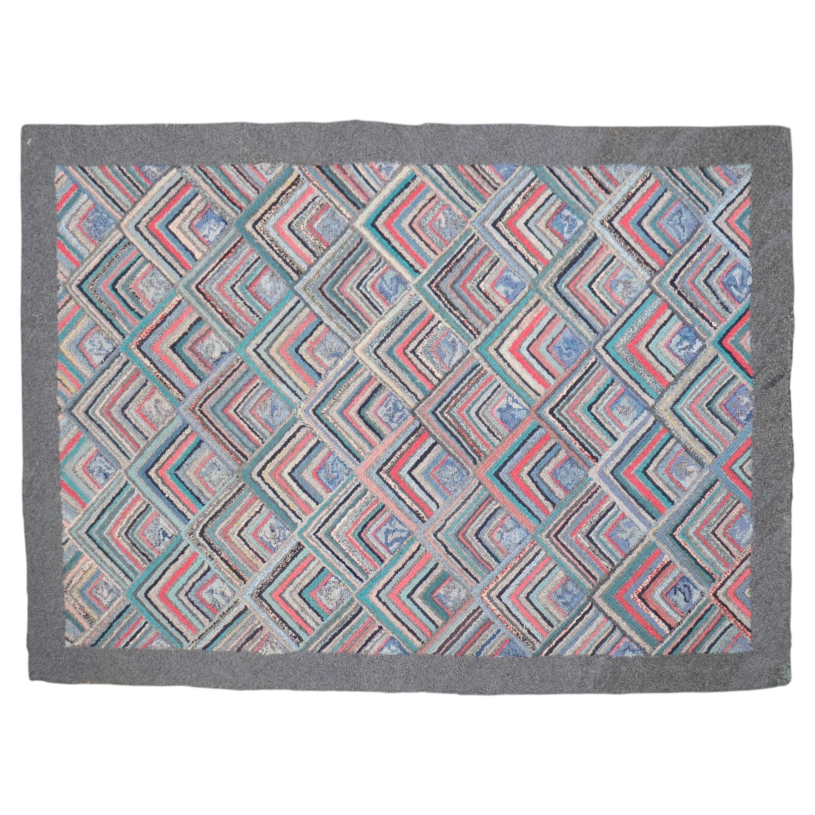 Zabihi Collection American Hooked Rug For Sale