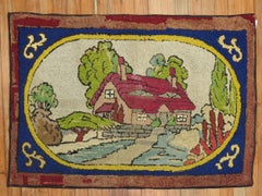Zabihi Collection American Hooked Scenic Pictorial Rug