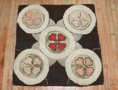 Zabihi Collection American Hooked Square Rug