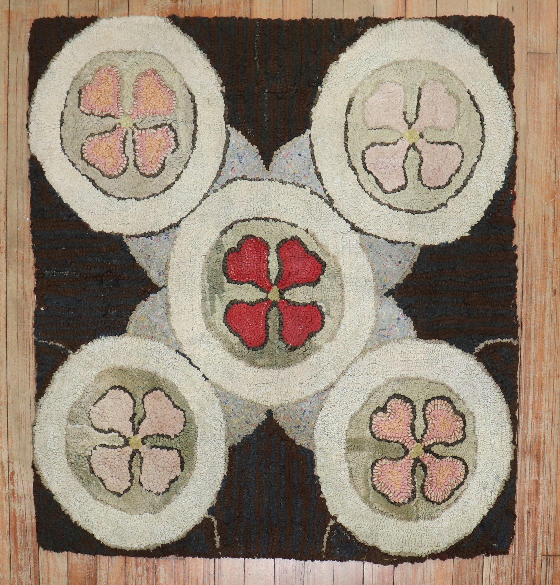 Zabihi Collection Amerikanischer Quadratischer Teppich mit Haken im Angebot 2