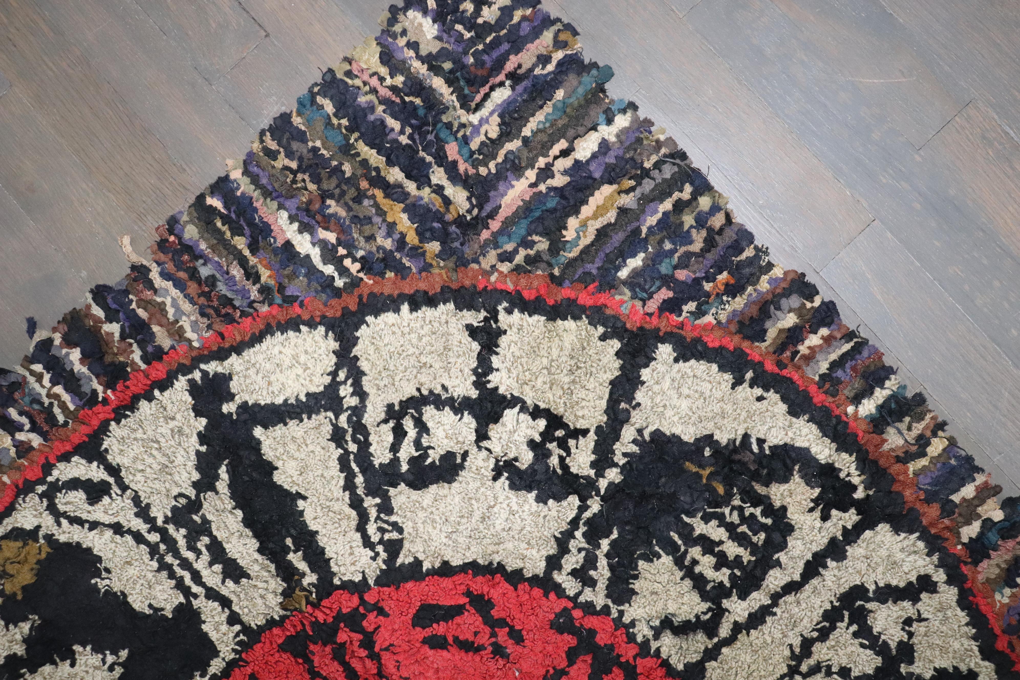 20th Century Zabihi Collection American Hooked Zodiac Horoscope Vintage Square Rug For Sale