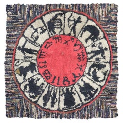 Colección Zabihi Alfombra Cuadrada Enganchada Americana Horóscopo del Zodiaco Vintage