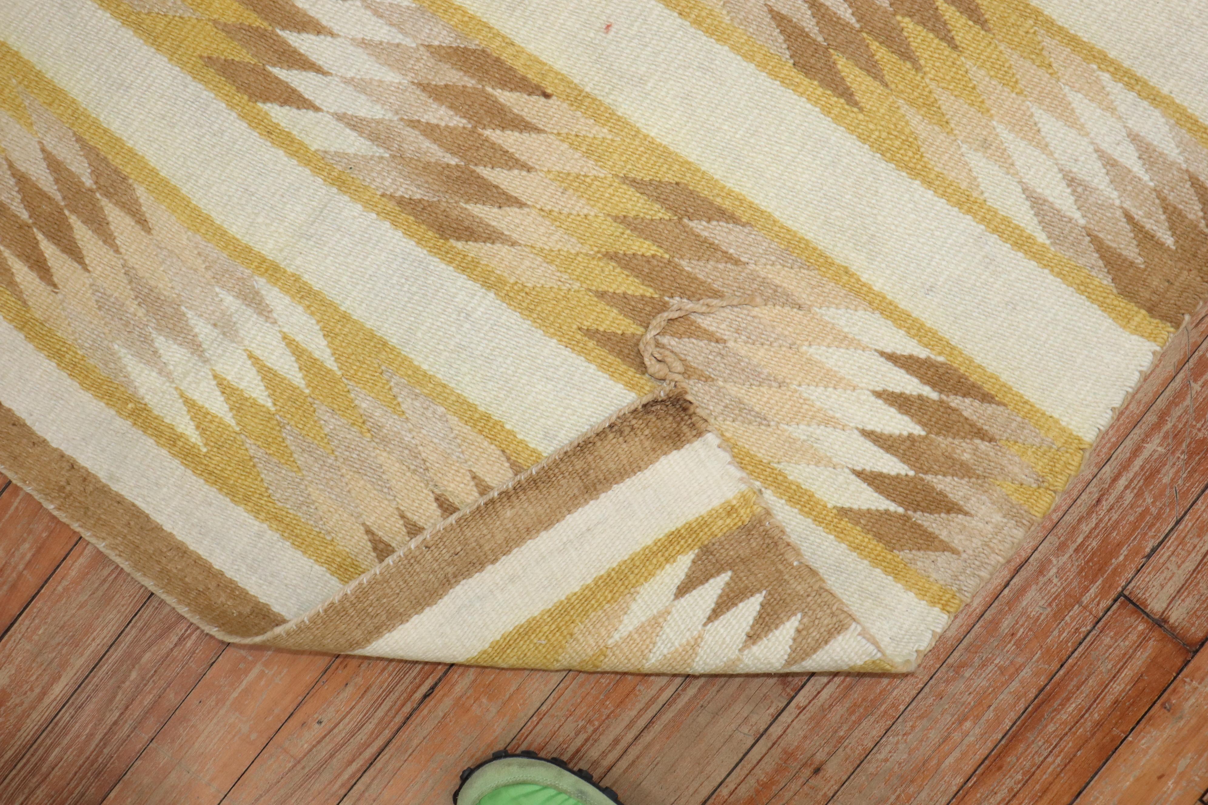 Colección Zabihi Alfombra Tribal Americana Navajo Amarillo Marfil Estadounidense en venta