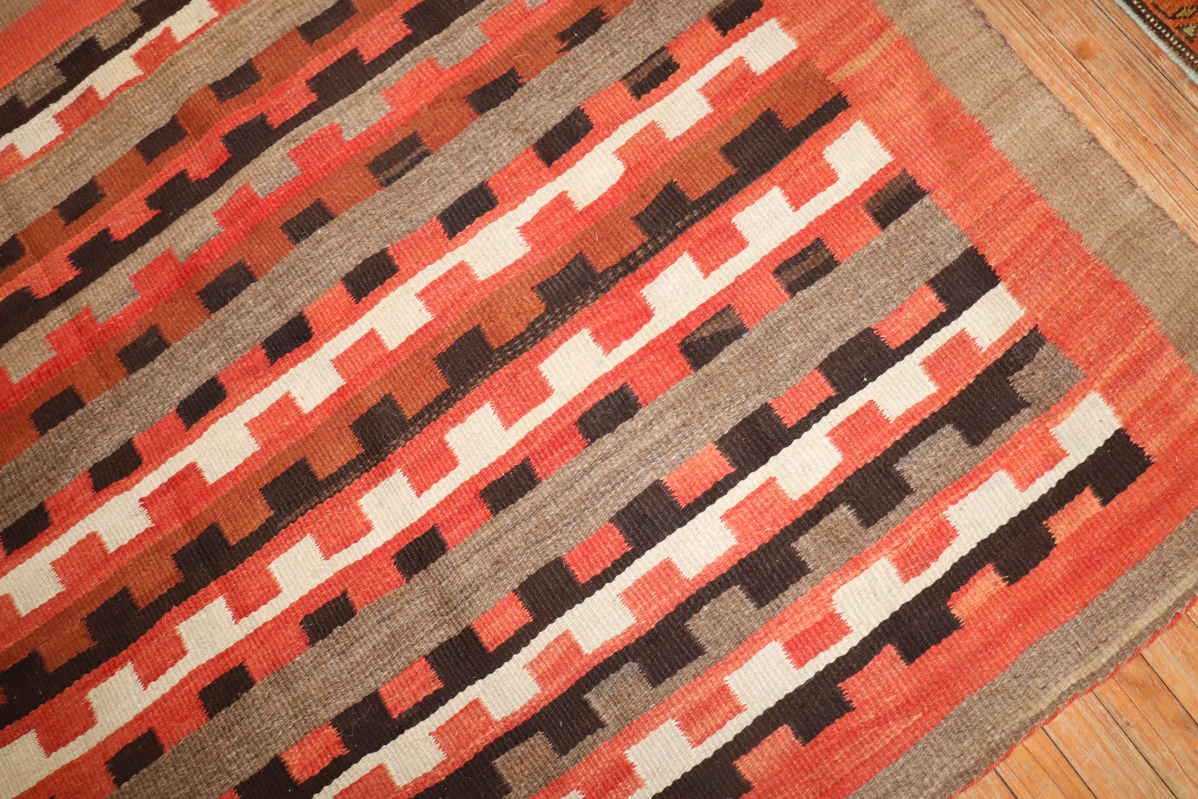 Hand-Woven Zabihi Collection American Navajo Square Tribal Rug For Sale