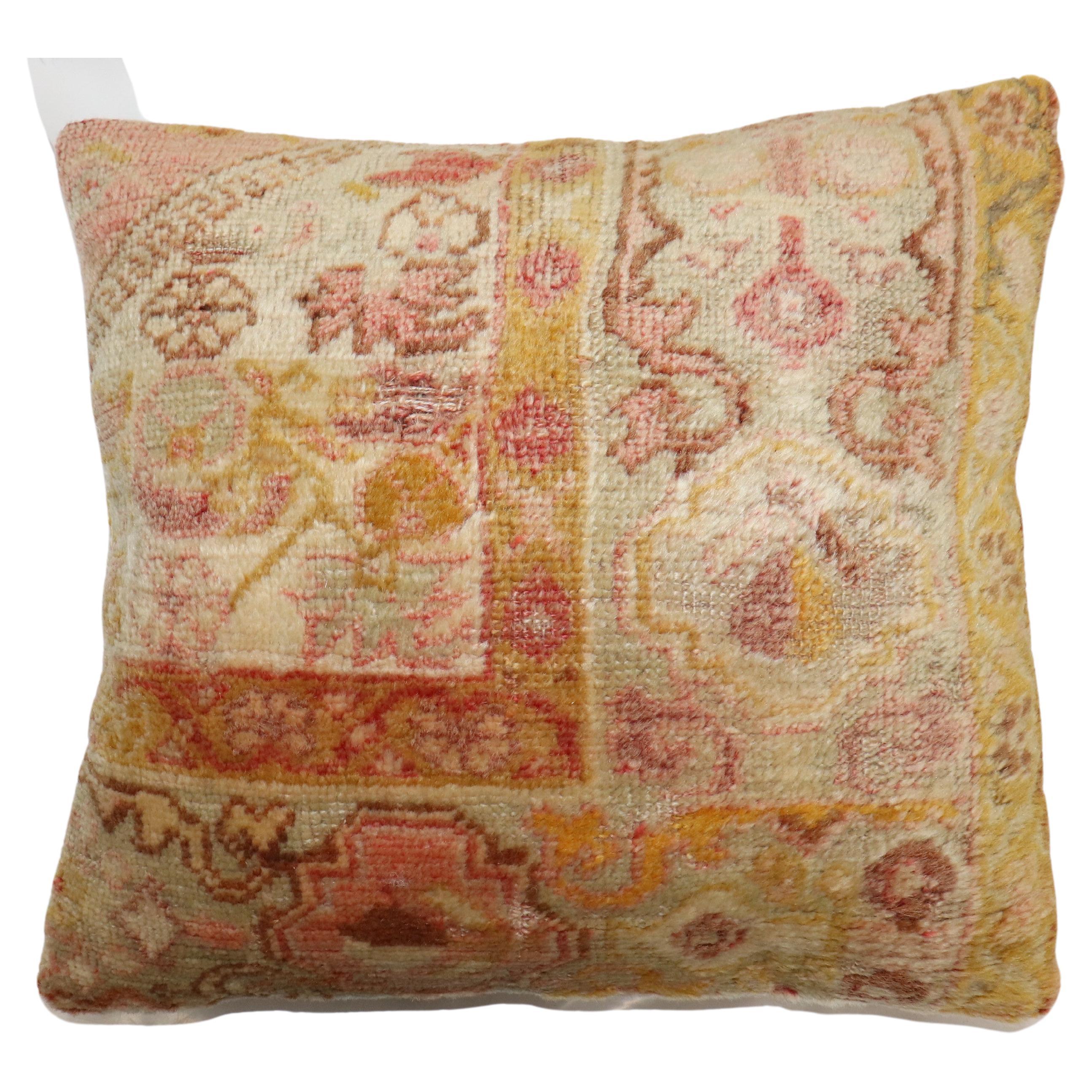 Zabihi Collection Angora Oushak Rug Pillow For Sale
