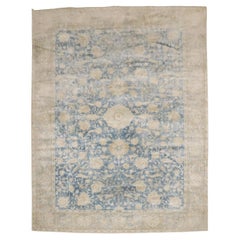 Zabihi Collection Animal Motif Blue Indian Large Rug