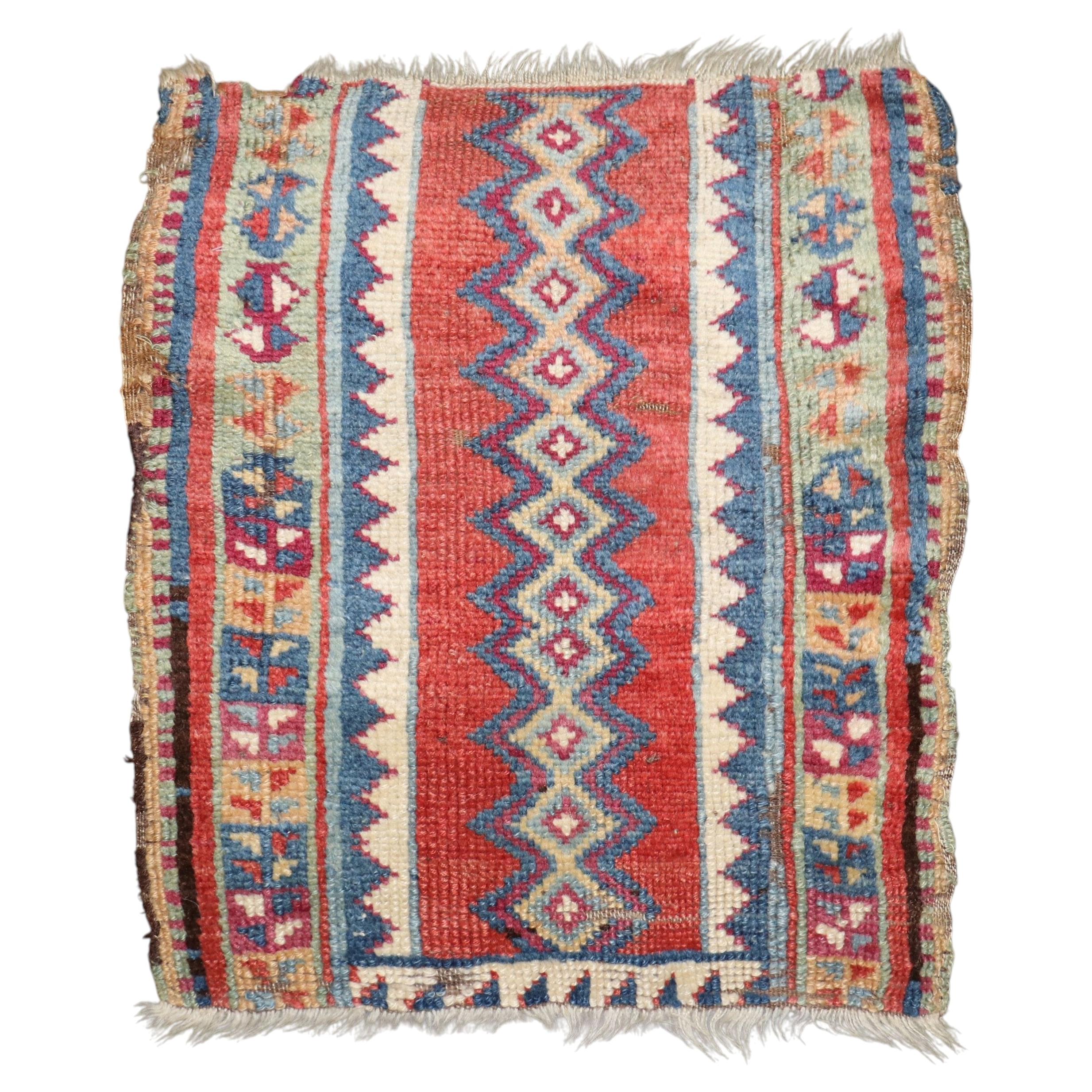 Zabihi Collection Antique 19th Century Anatolian Turkish Small Tribal Rug For Sale