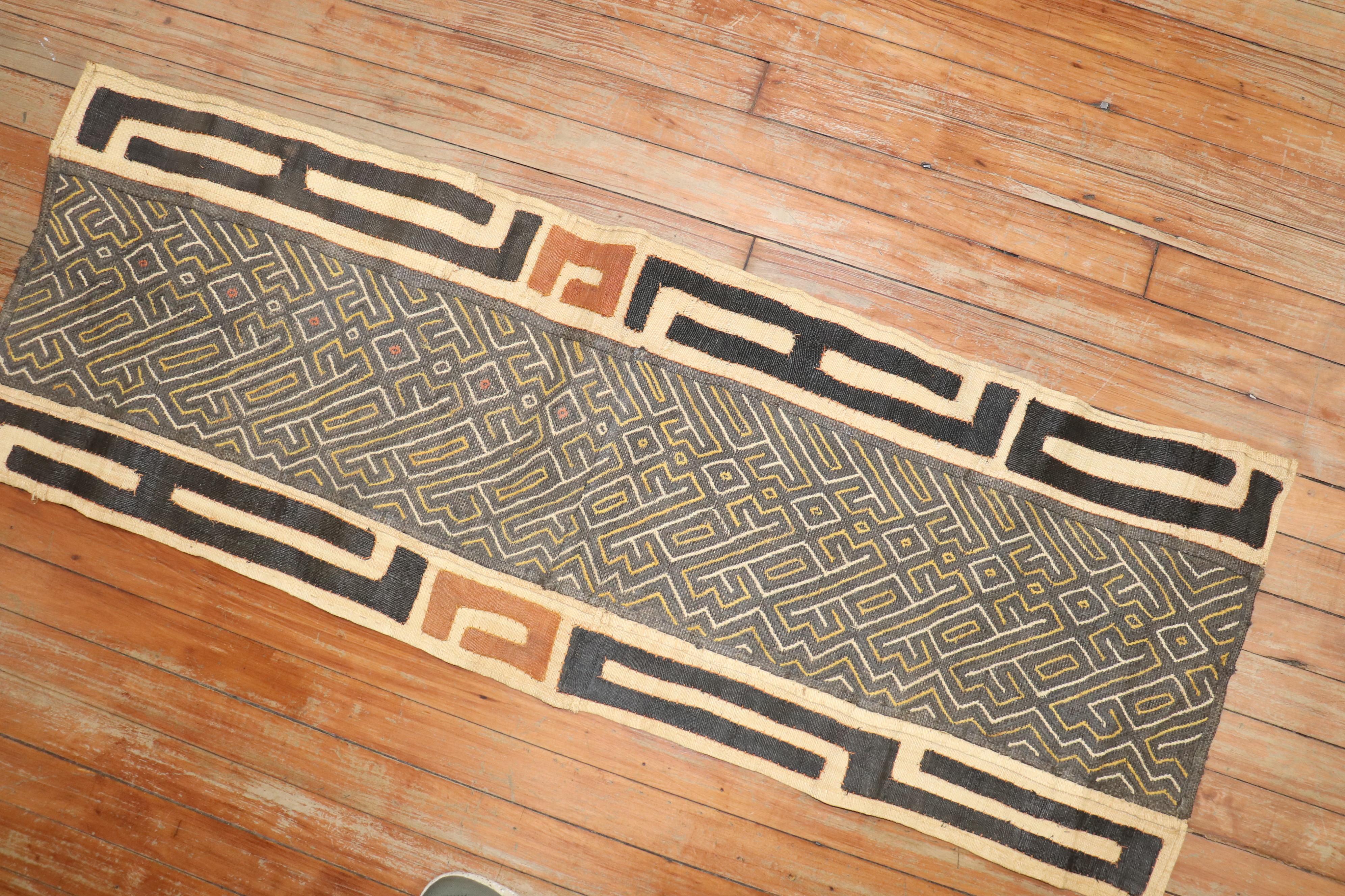 Zabihi Collection Antique African Kuba Cloth  In Good Condition For Sale In New York, NY