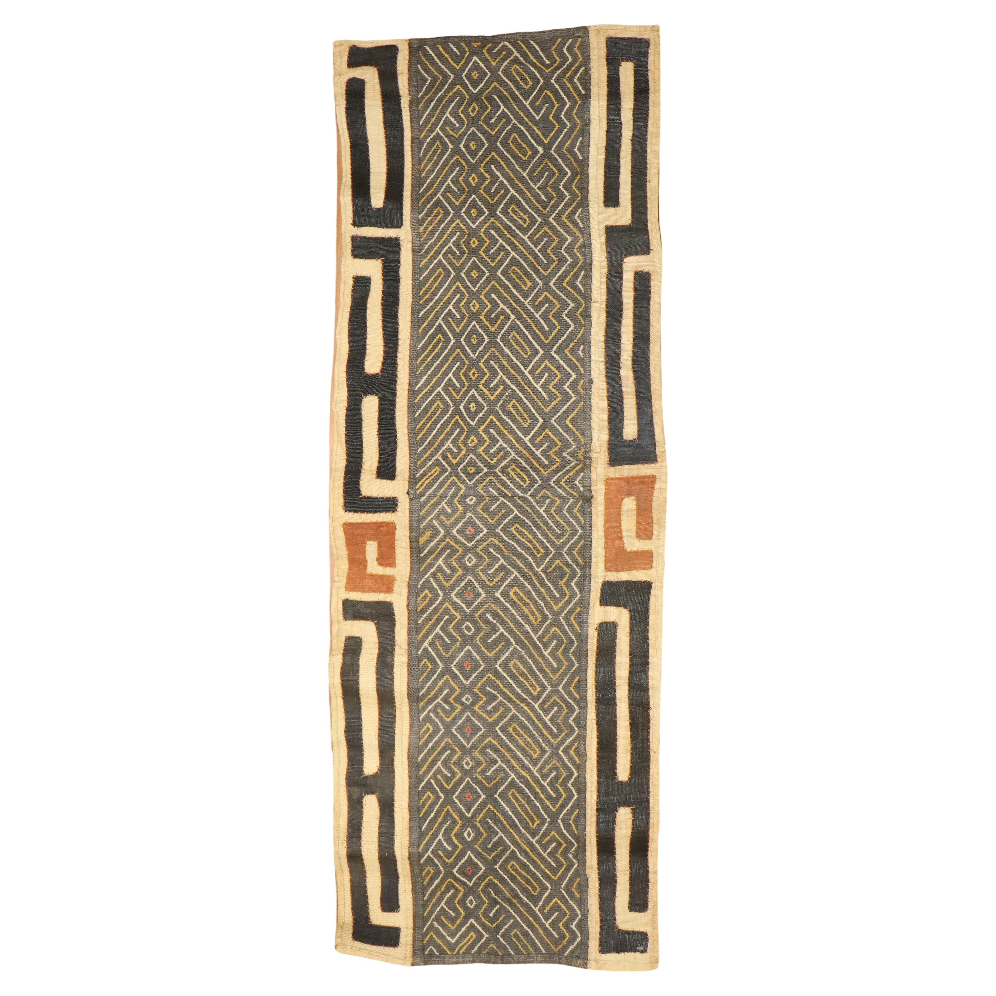 Zabihi Collection Antique African Kuba Cloth  For Sale