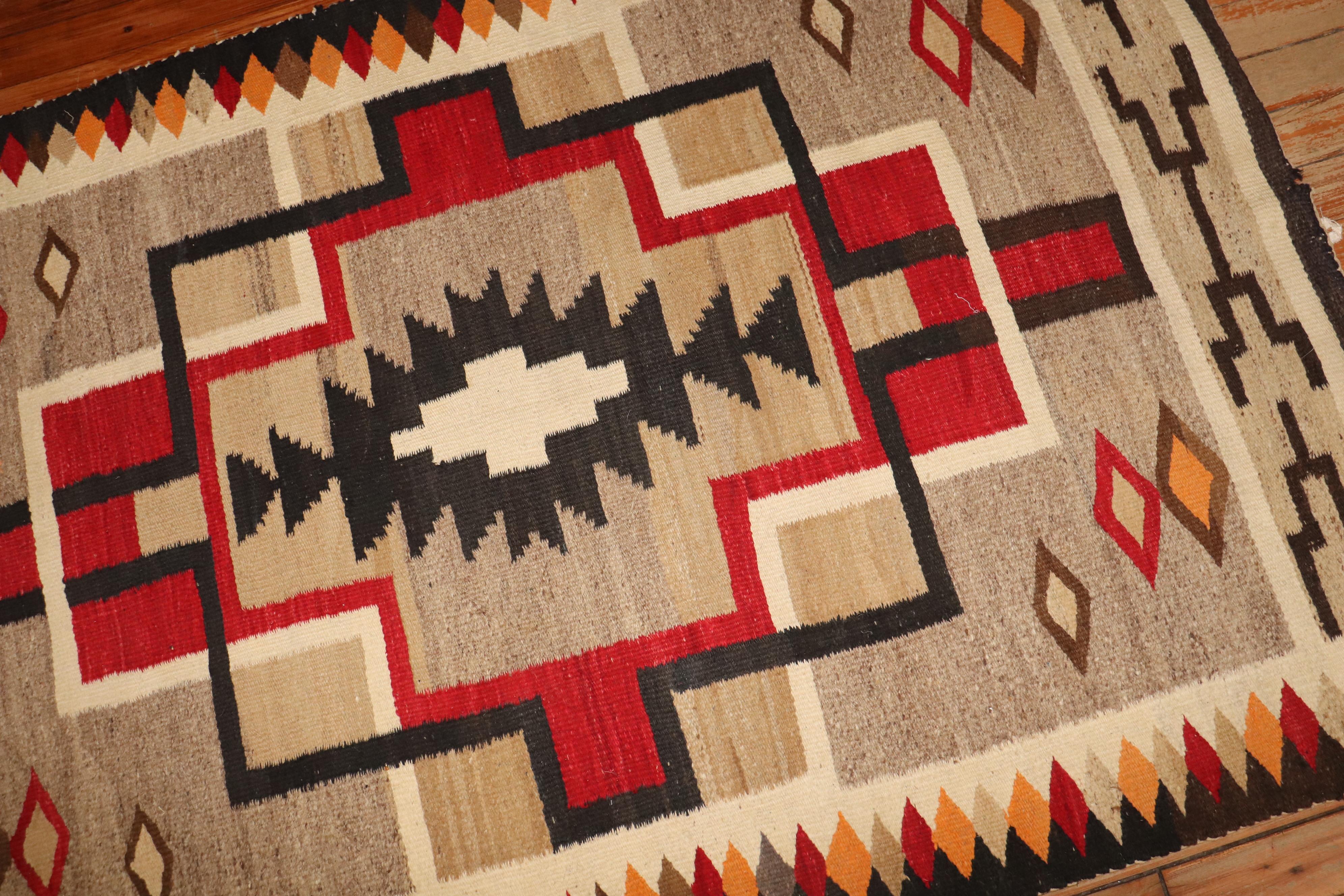 Zabihi Collection Antique American Navajo Tribal Rug In Good Condition For Sale In New York, NY