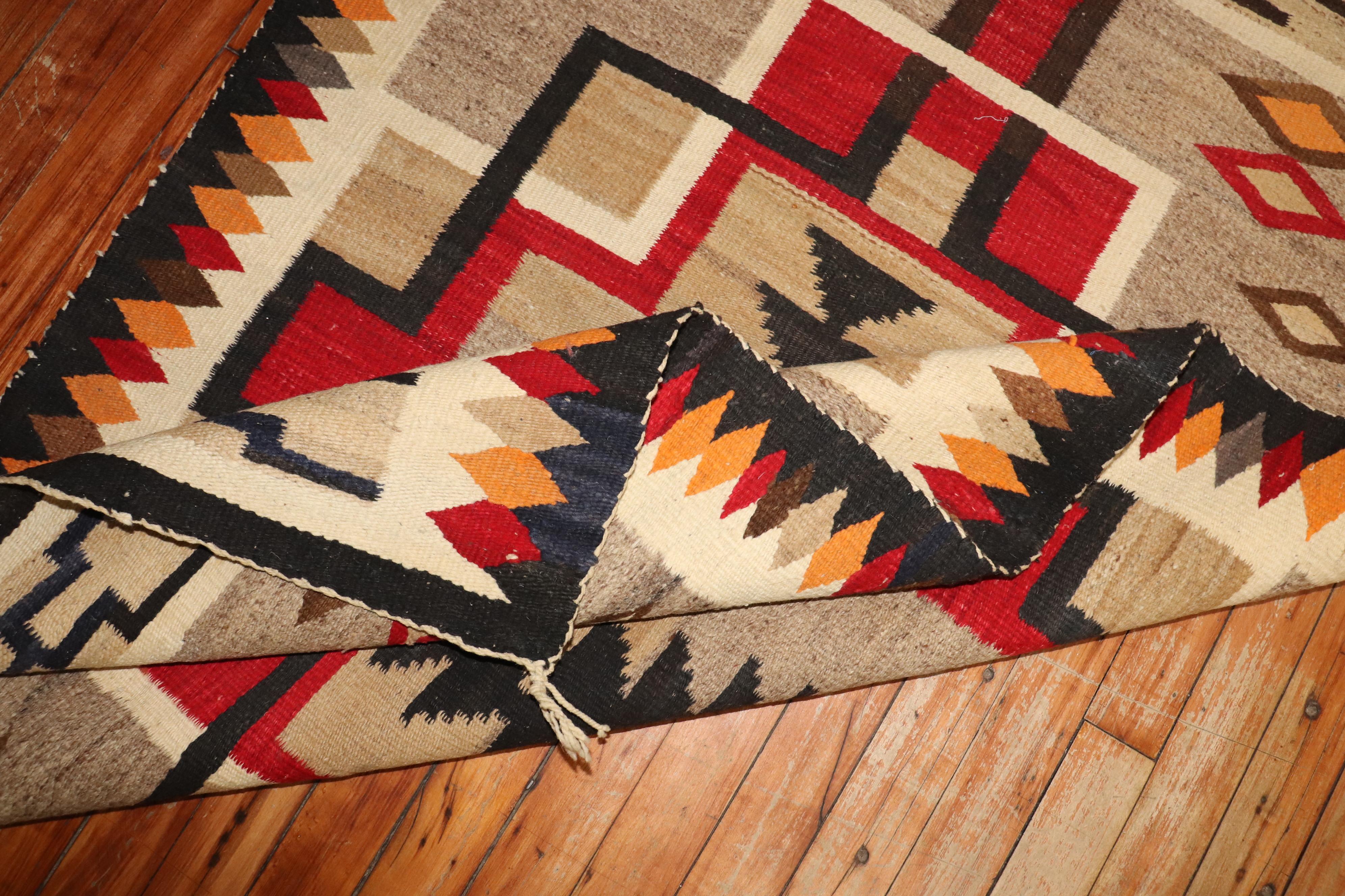 20th Century Zabihi Collection Antique American Navajo Tribal Rug For Sale