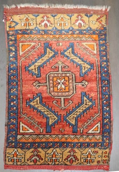 Zabihi Collection Antique Anatolian Turkish Small Tribal Rug