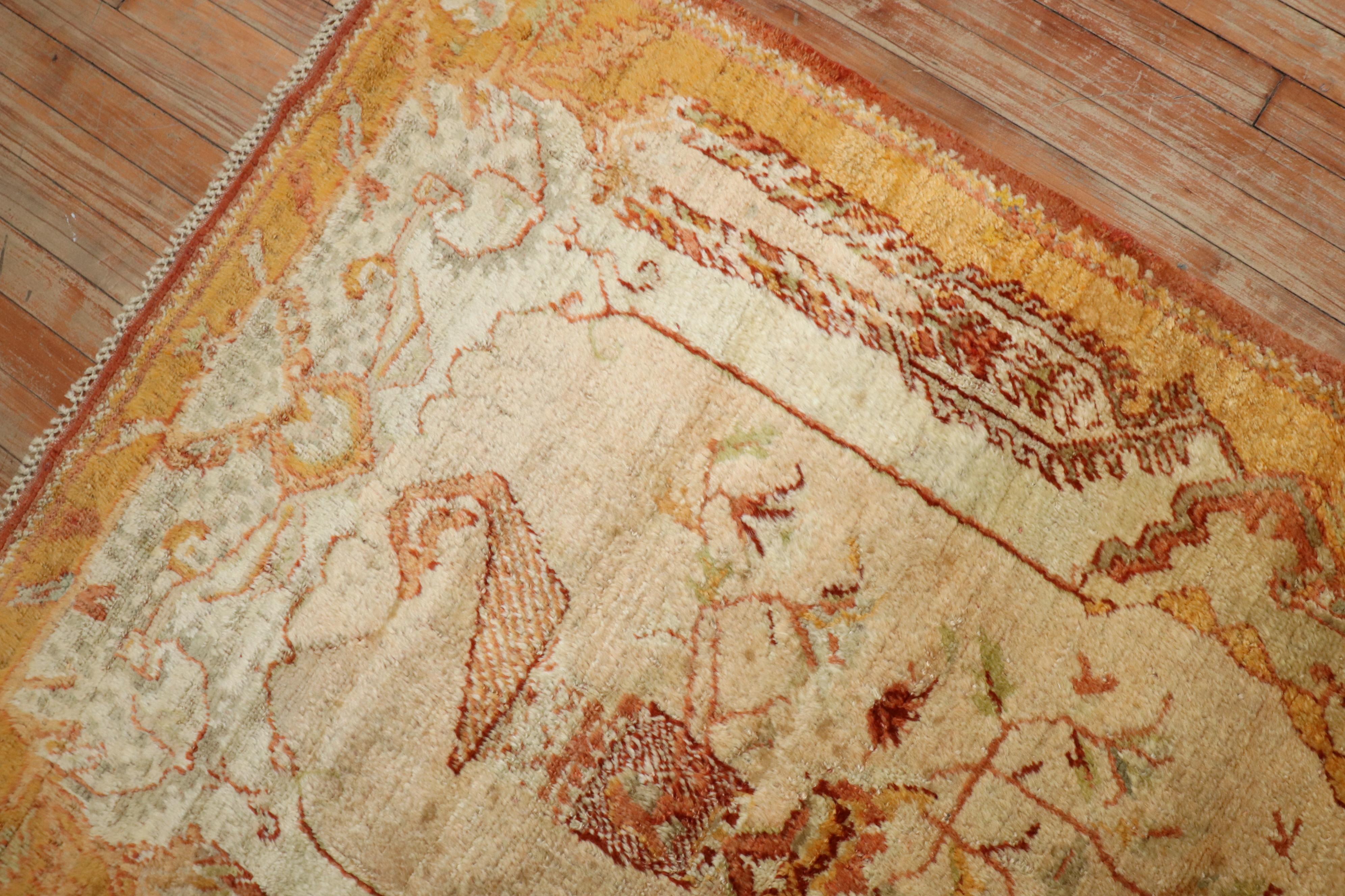 Outsider Art Zabihi Collection Antique Angora Oushak Rug For Sale