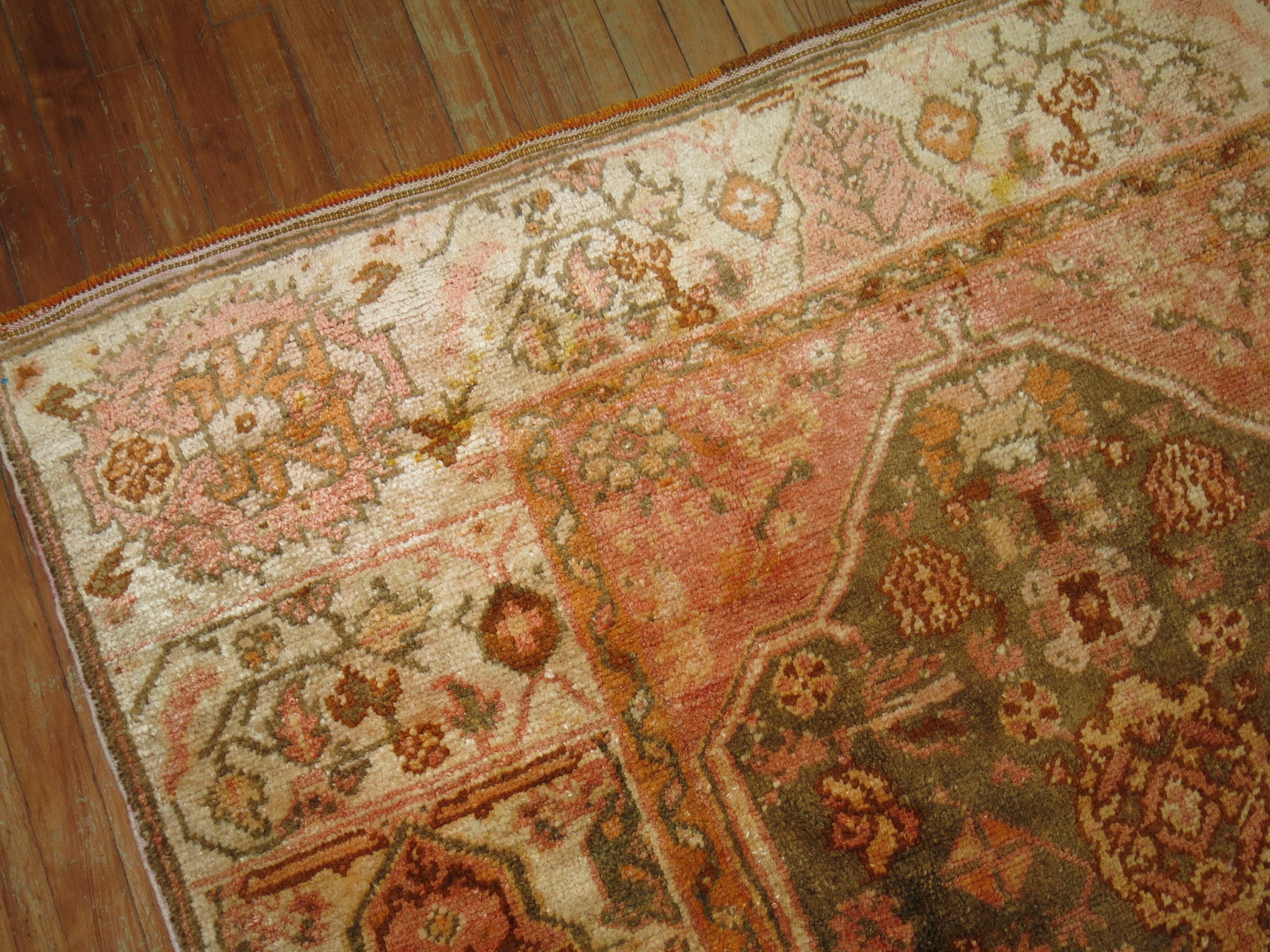 20th Century Zabihi Collection Antique Angora Oushak Rug For Sale
