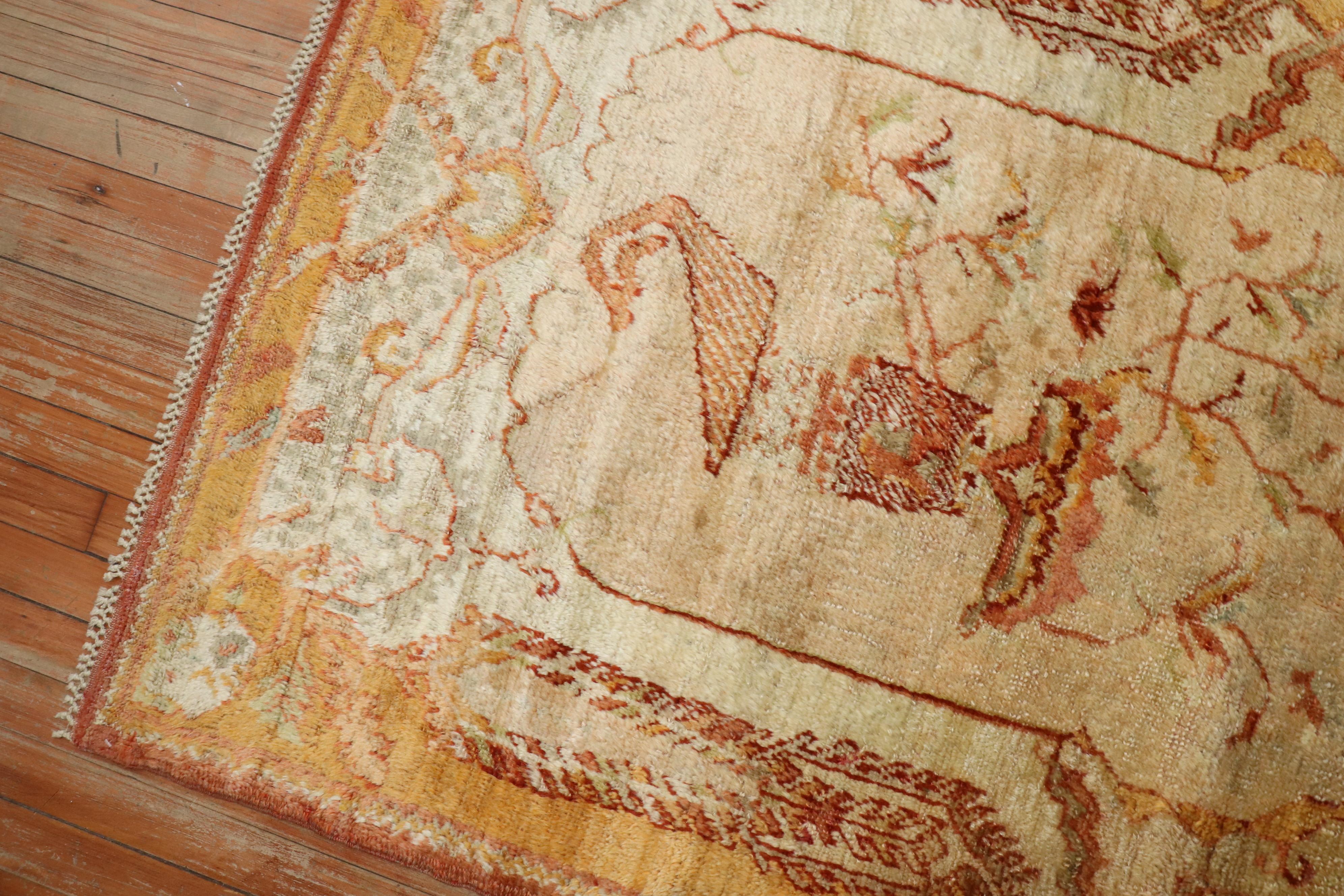 Zabihi Collection Antique Angora Oushak Rug For Sale 1
