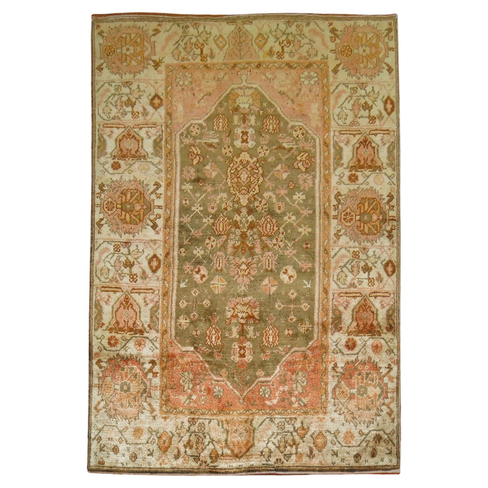 Zabihi Collection Antique Angora Oushak Rug