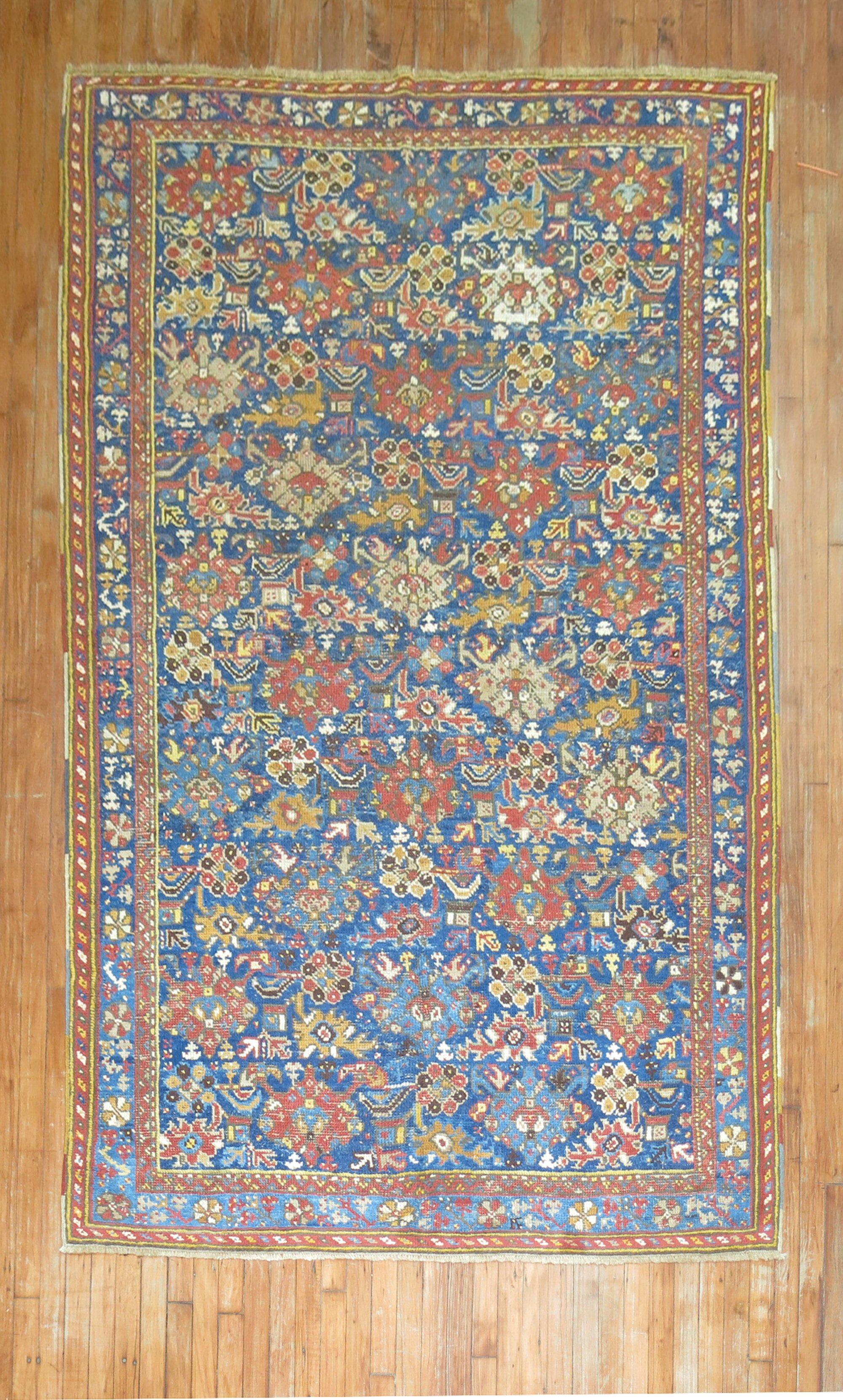 Zabihi Collection Antique Blue 19th Century Oushak Rug For Sale 3