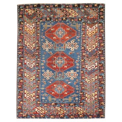 Tapis Shirvan caucasien bleu ancien de la collection Zabihi