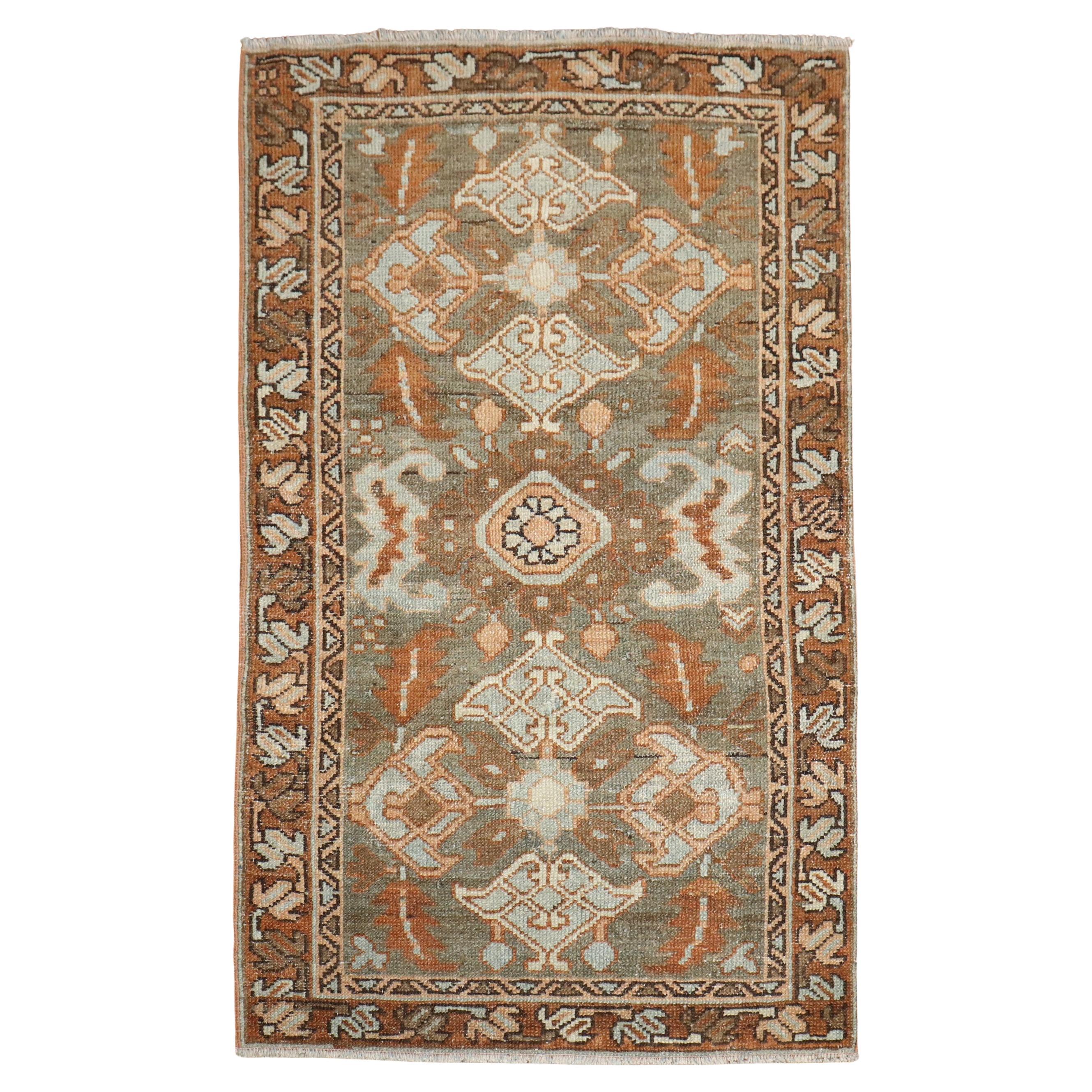 The Collective Antique Brown Green Heriz Rug