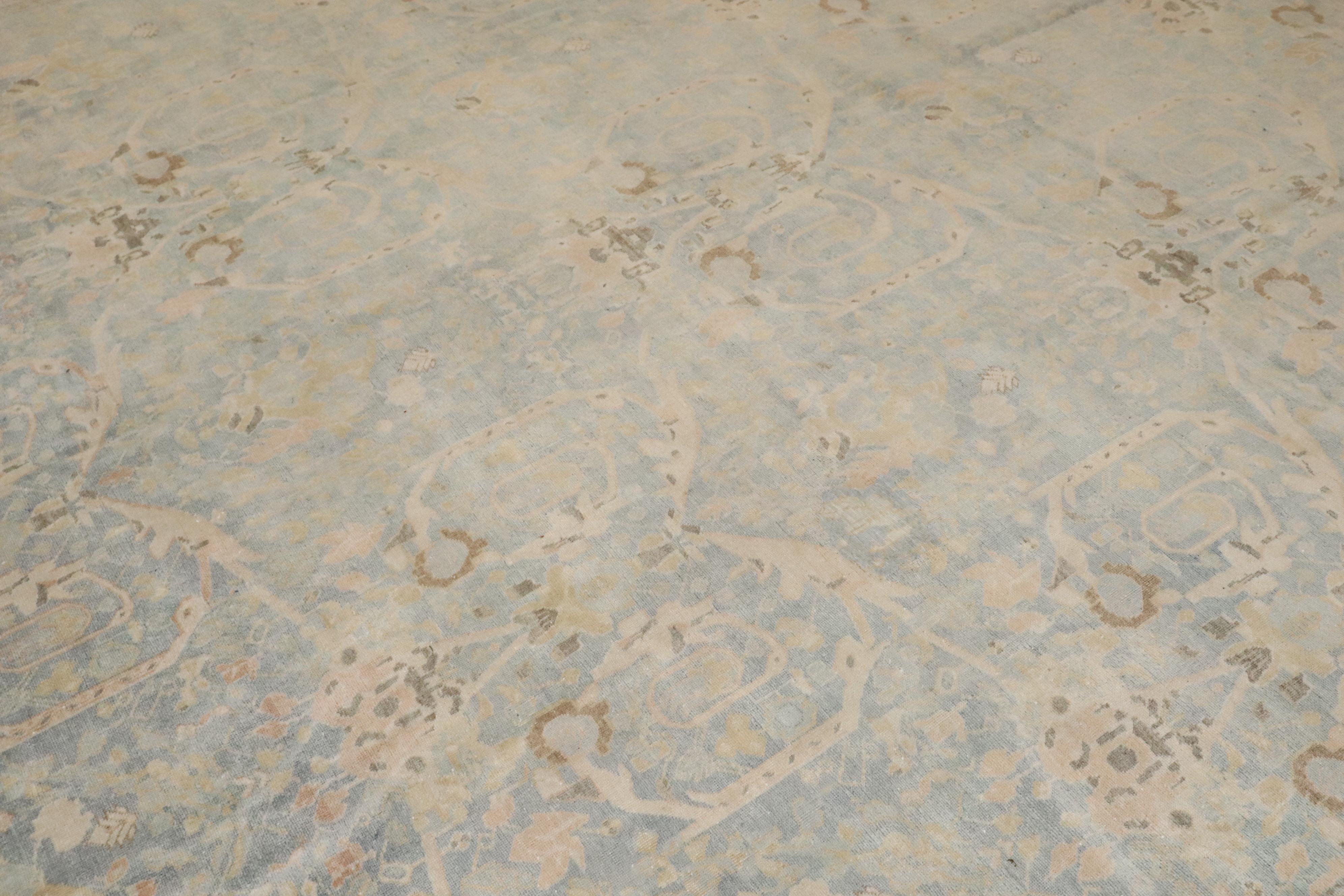 Tappeto Tabriz persiano Zabihi Collection Antique Brown Soft Blue in vendita 4
