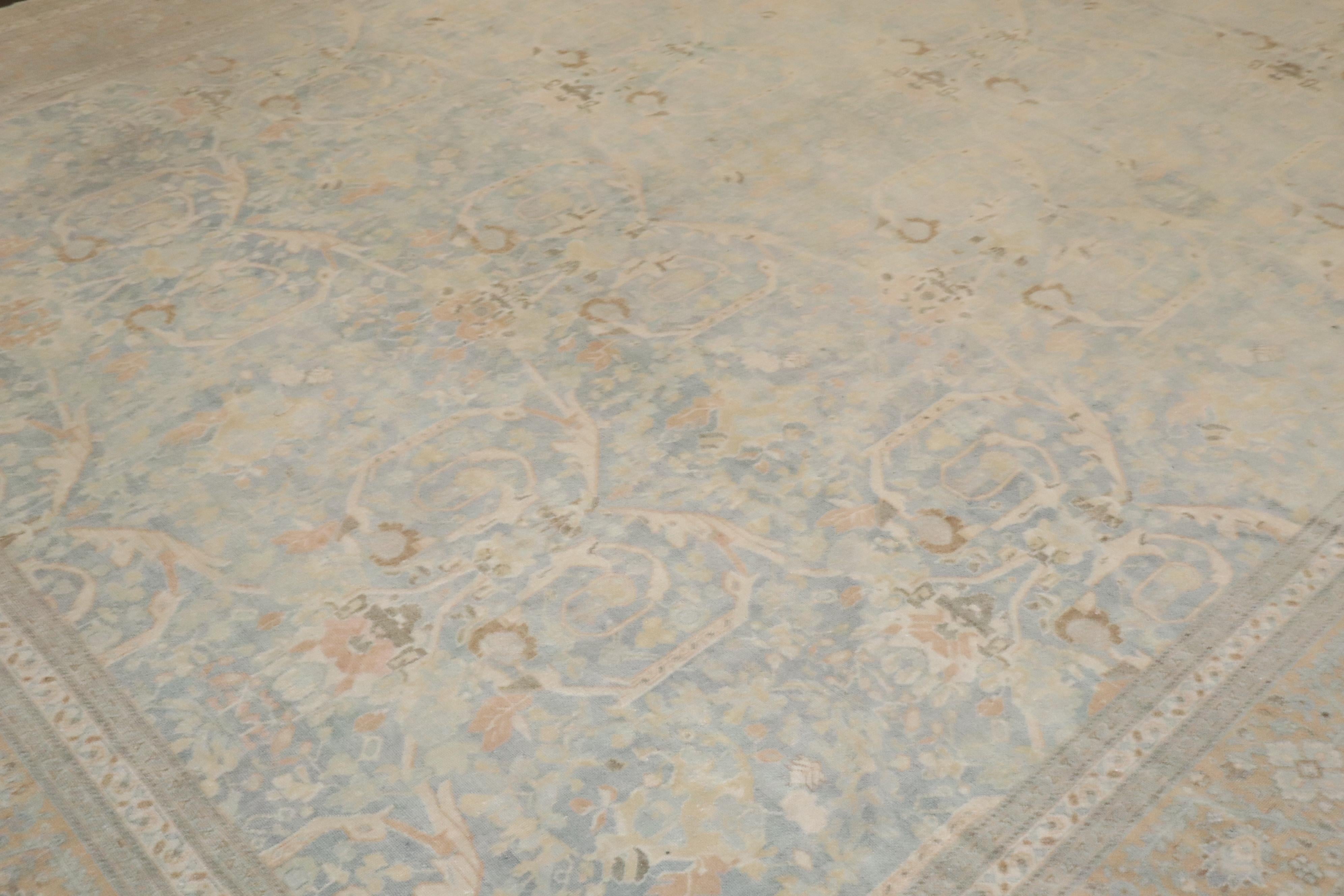 Tappeto Tabriz persiano Zabihi Collection Antique Brown Soft Blue in vendita 2