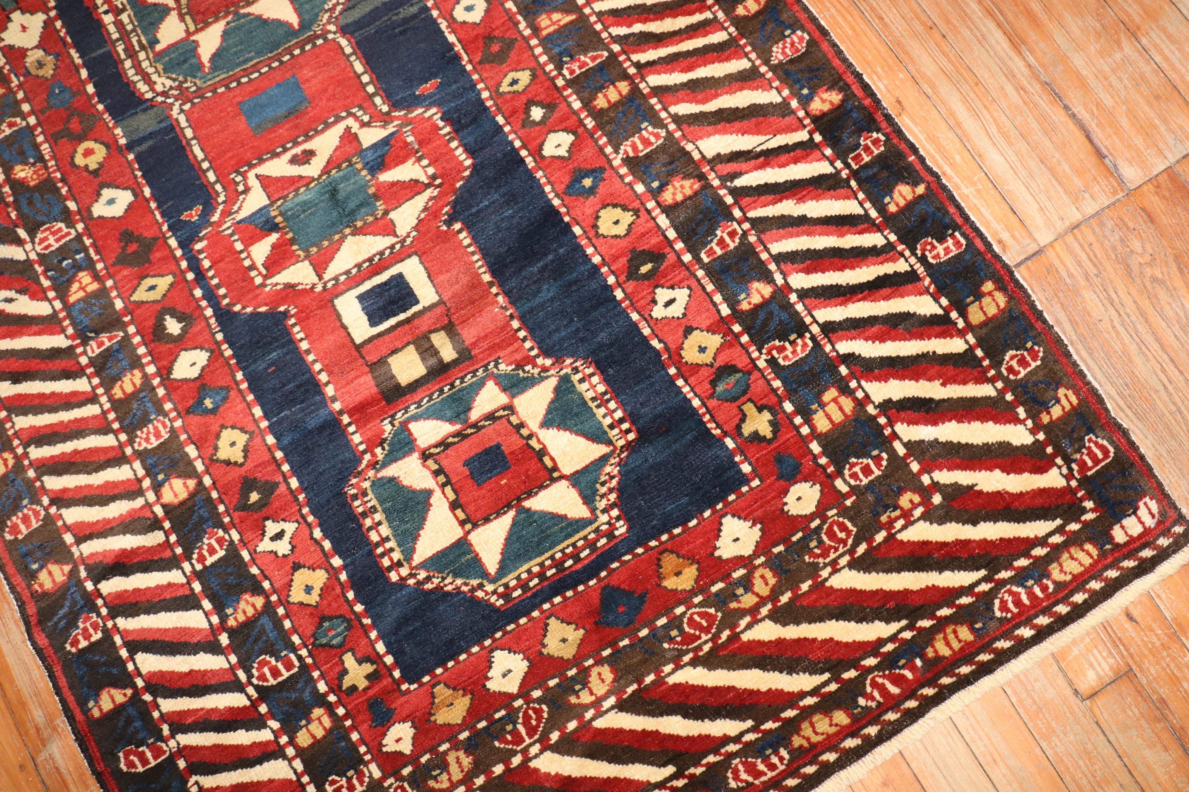 Russian Zabihi Collection Antique Caucasian Baku Khila Rug For Sale