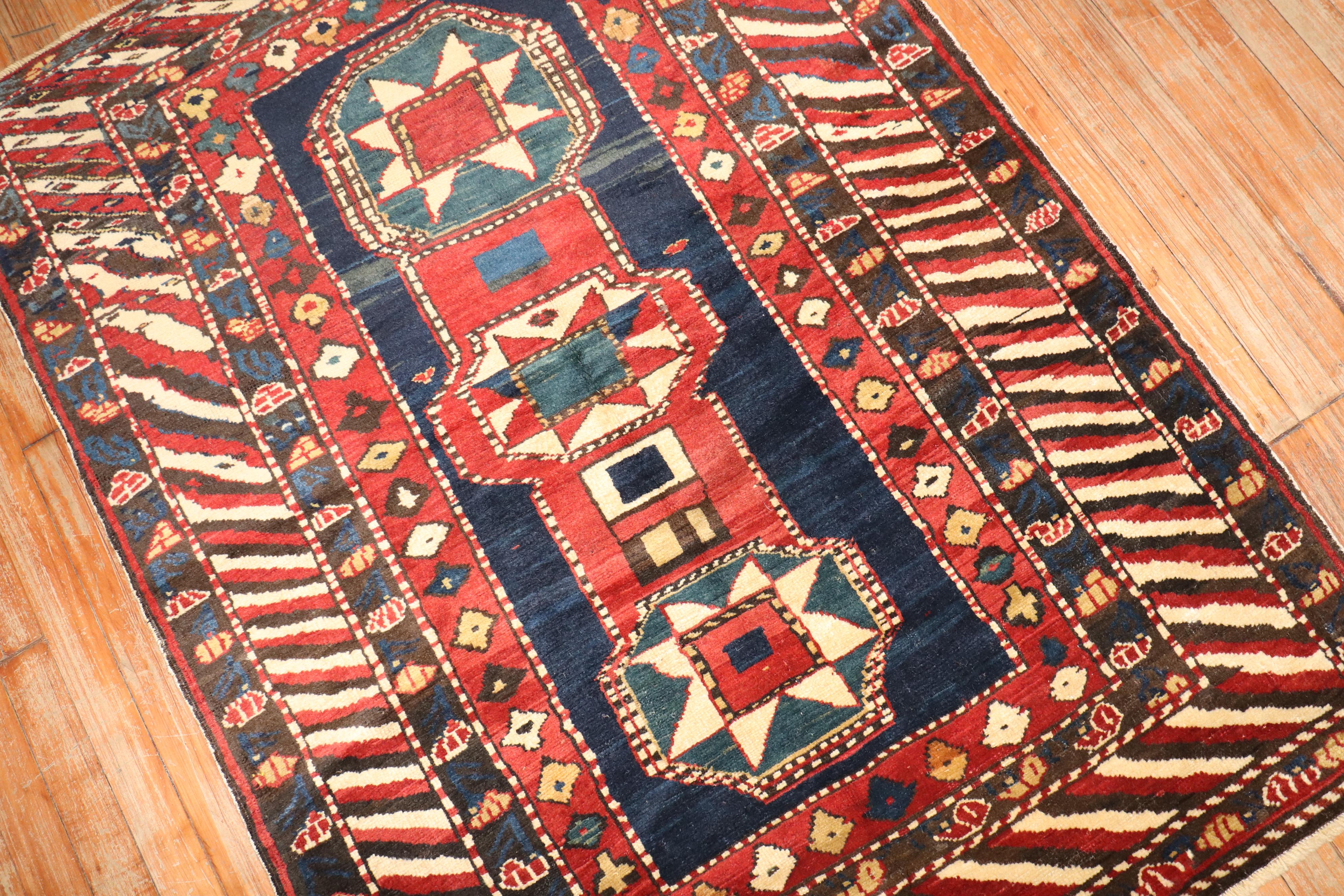 19th Century Zabihi Collection Antique Caucasian Baku Khila Rug For Sale