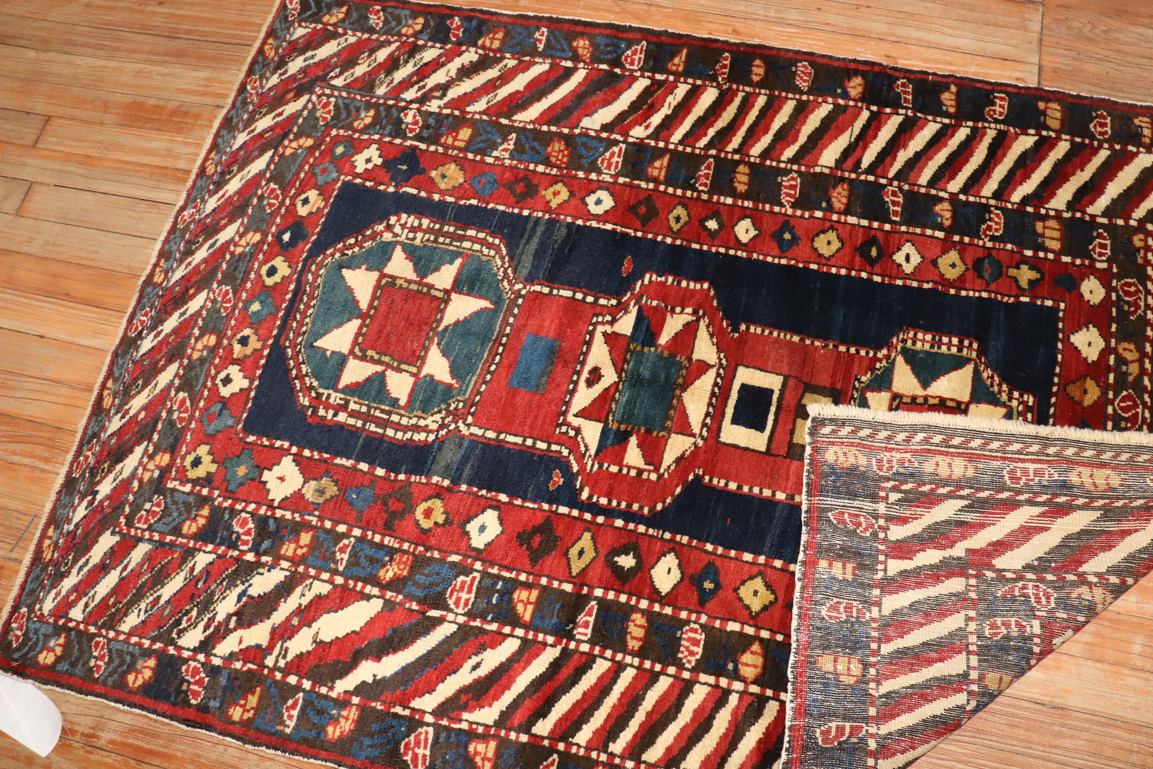Zabihi Collection Antique Caucasian Baku Khila Rug For Sale 1