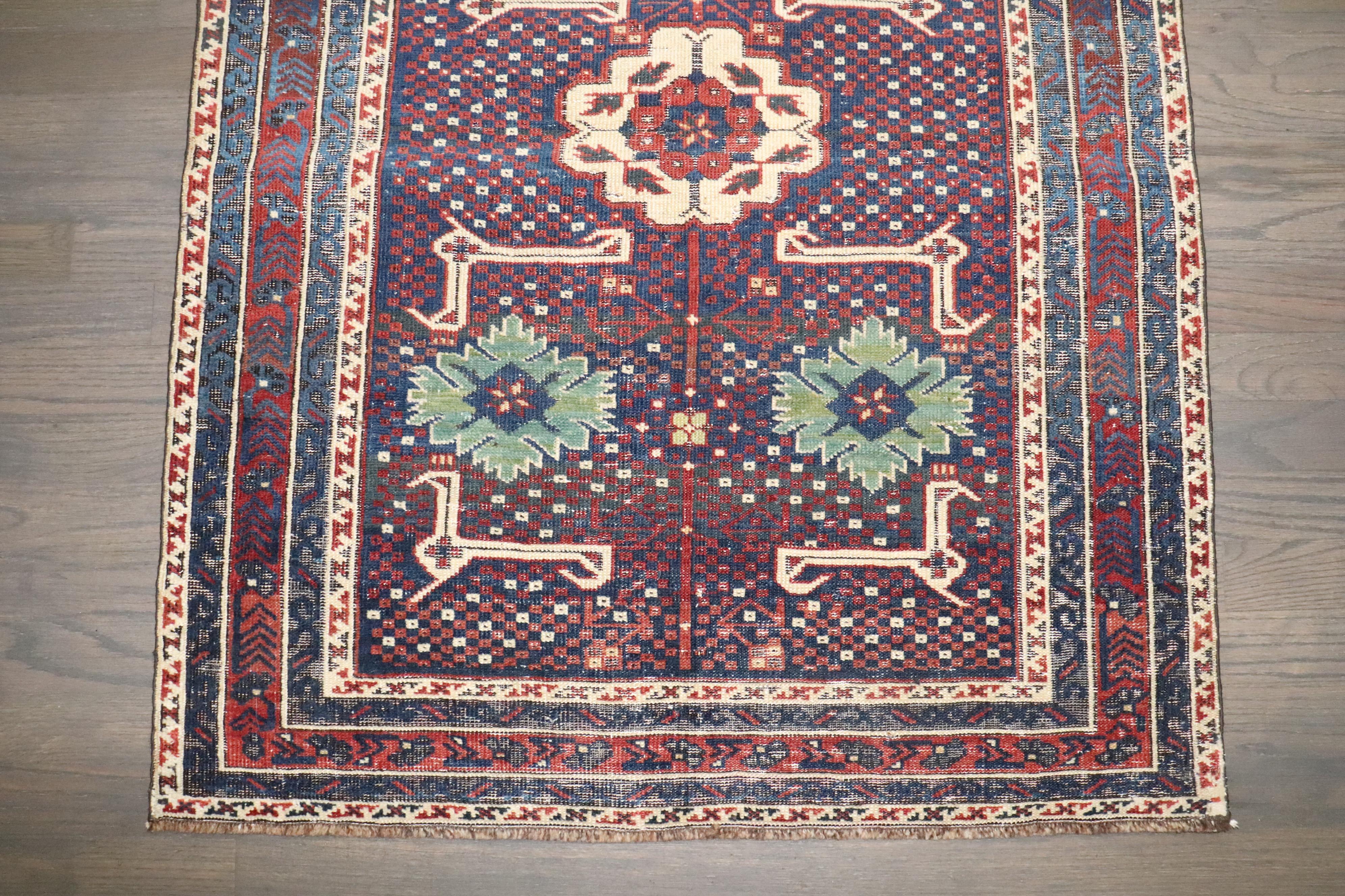 XIX secolo Tappeto Zabihi Collection'S antico caucasico Baku in vendita