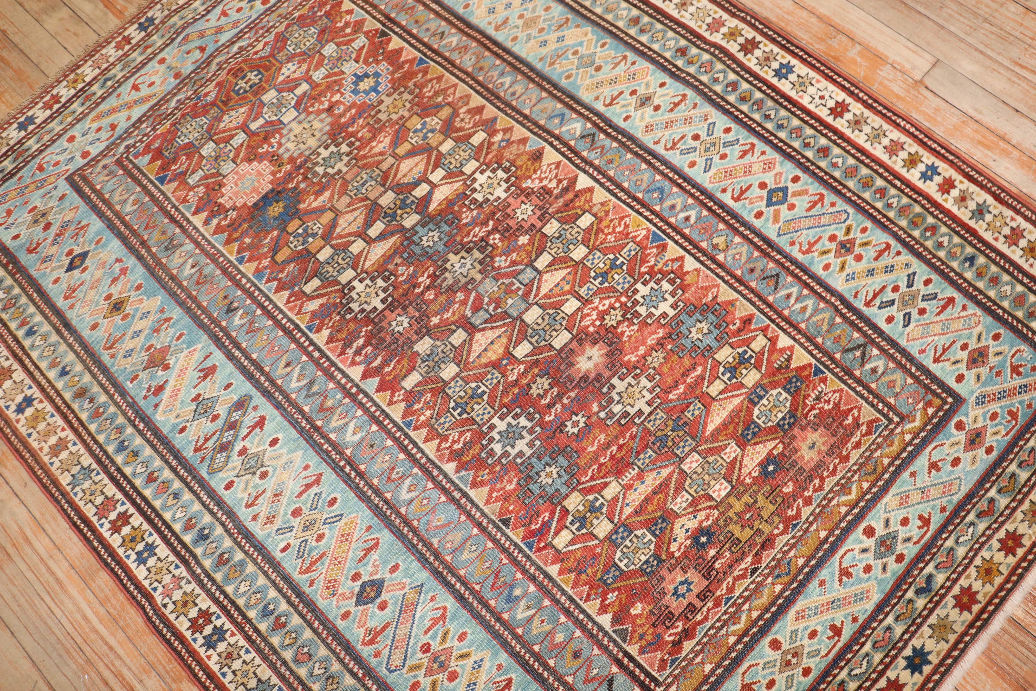 Zabihi Collection Antique Caucasian Chi Chi Kuba 19th Century Rug In Good Condition For Sale In New York, NY