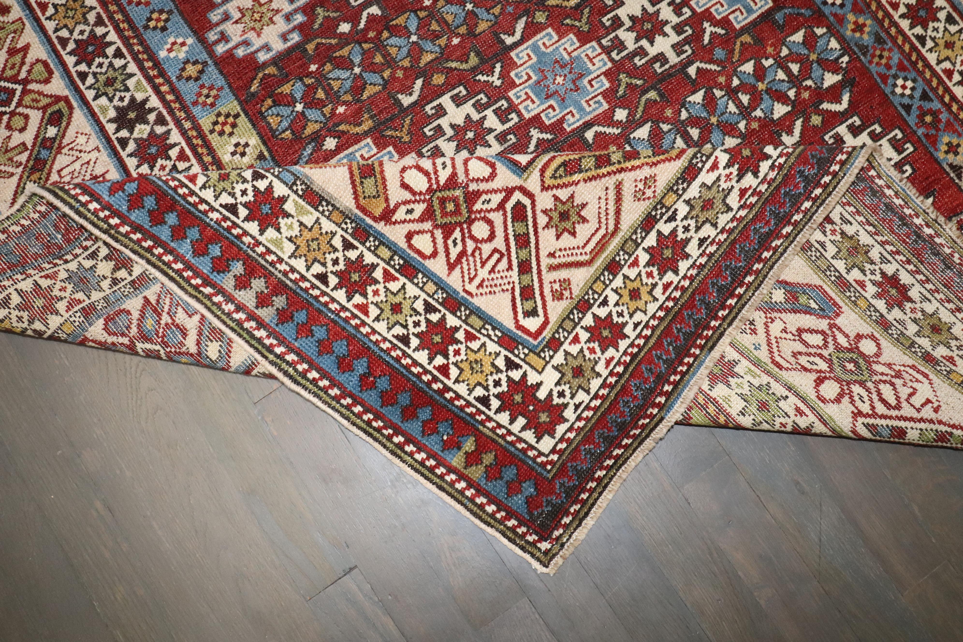 Zabihi Collection Antique Caucasian Chi Chi Kuba 19th Century Rug In Good Condition For Sale In New York, NY