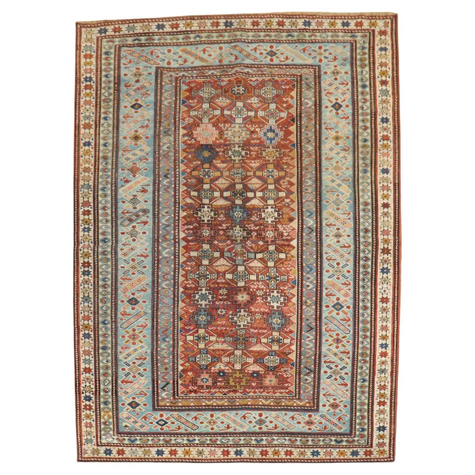 19th Century Caucasian Chi Chi Prayer Rug with Deep Indigo Ground at ...